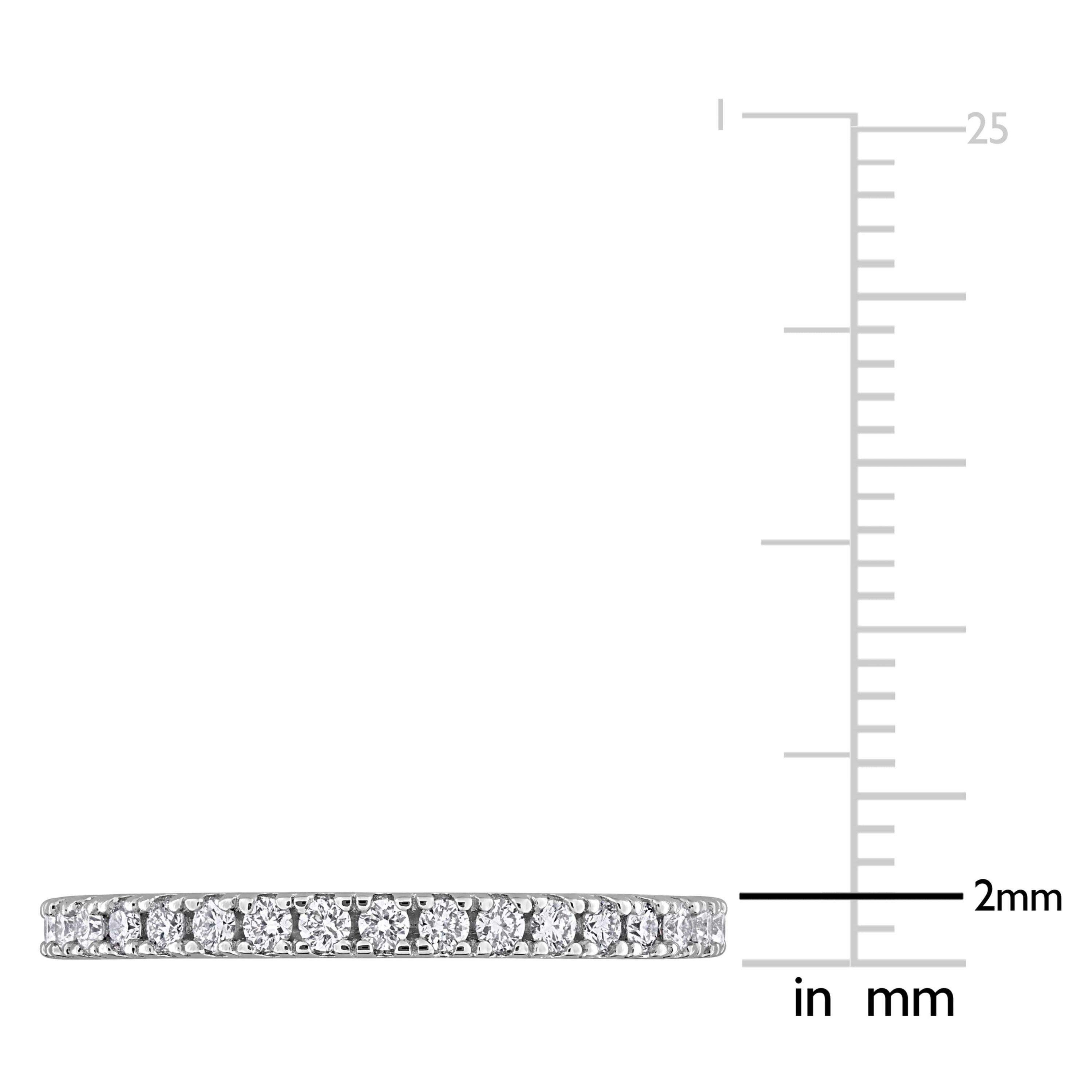 Lab Created Lab Grown Diamond Anniversary Ring in Sterling Silver