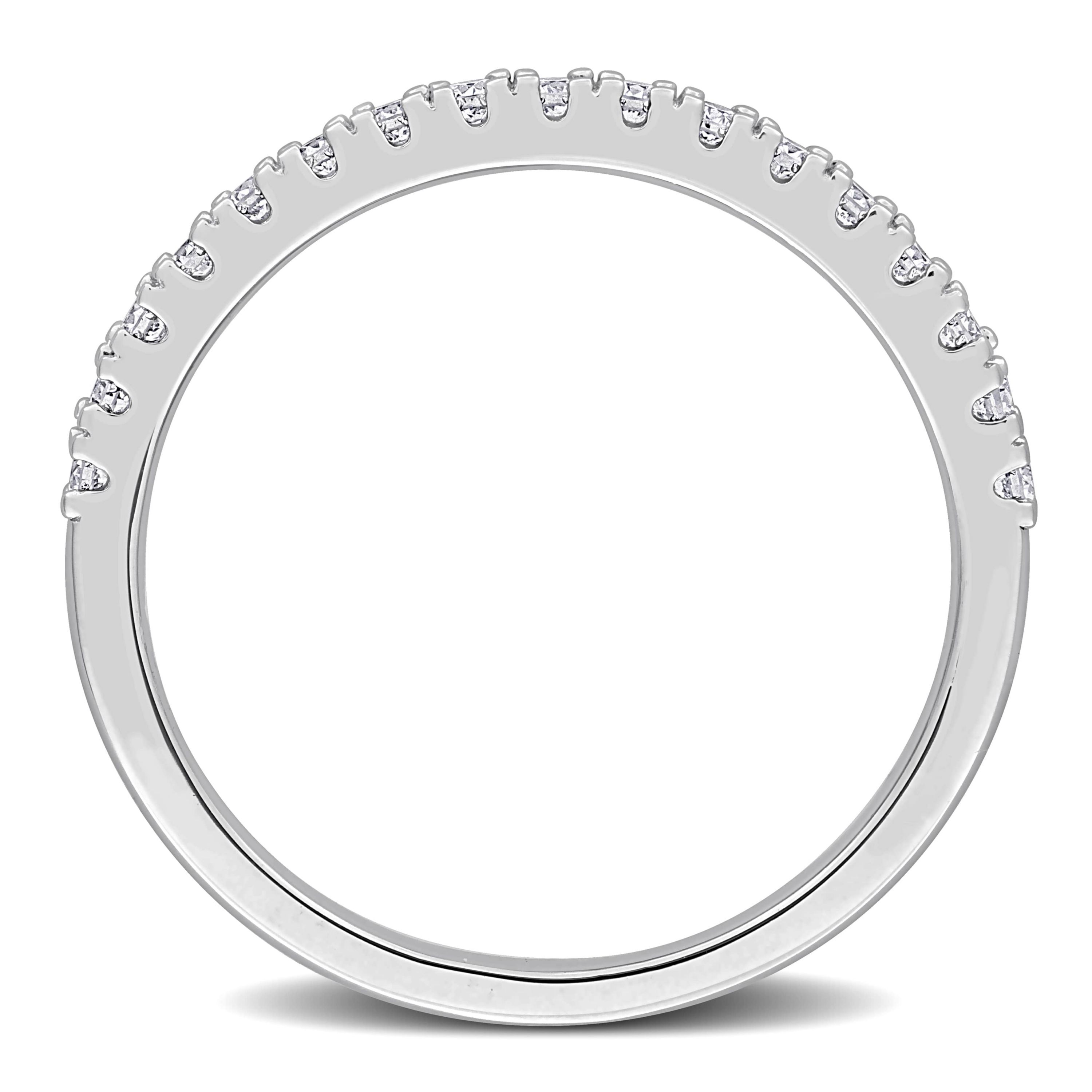 Lab Created Lab Grown Diamond Anniversary Ring in Sterling Silver