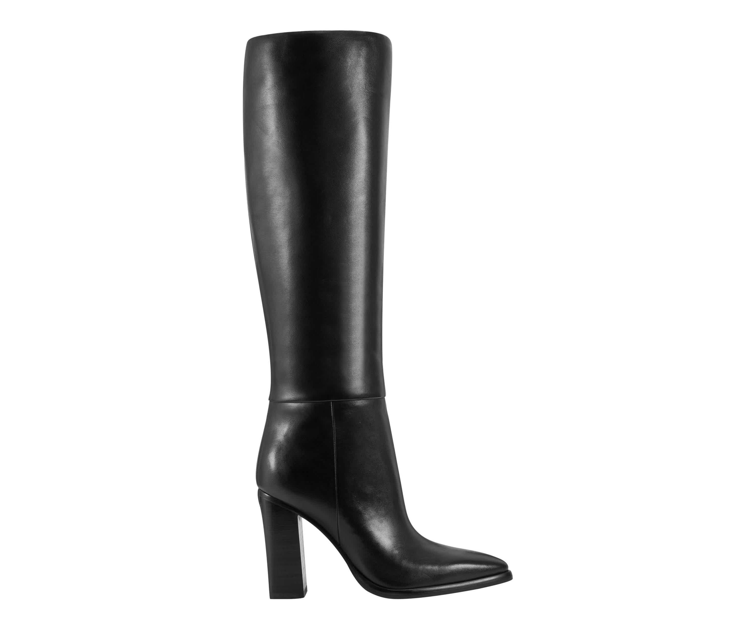 Lannie Wide Calf Pointy Toe Block Heel Dress Boots