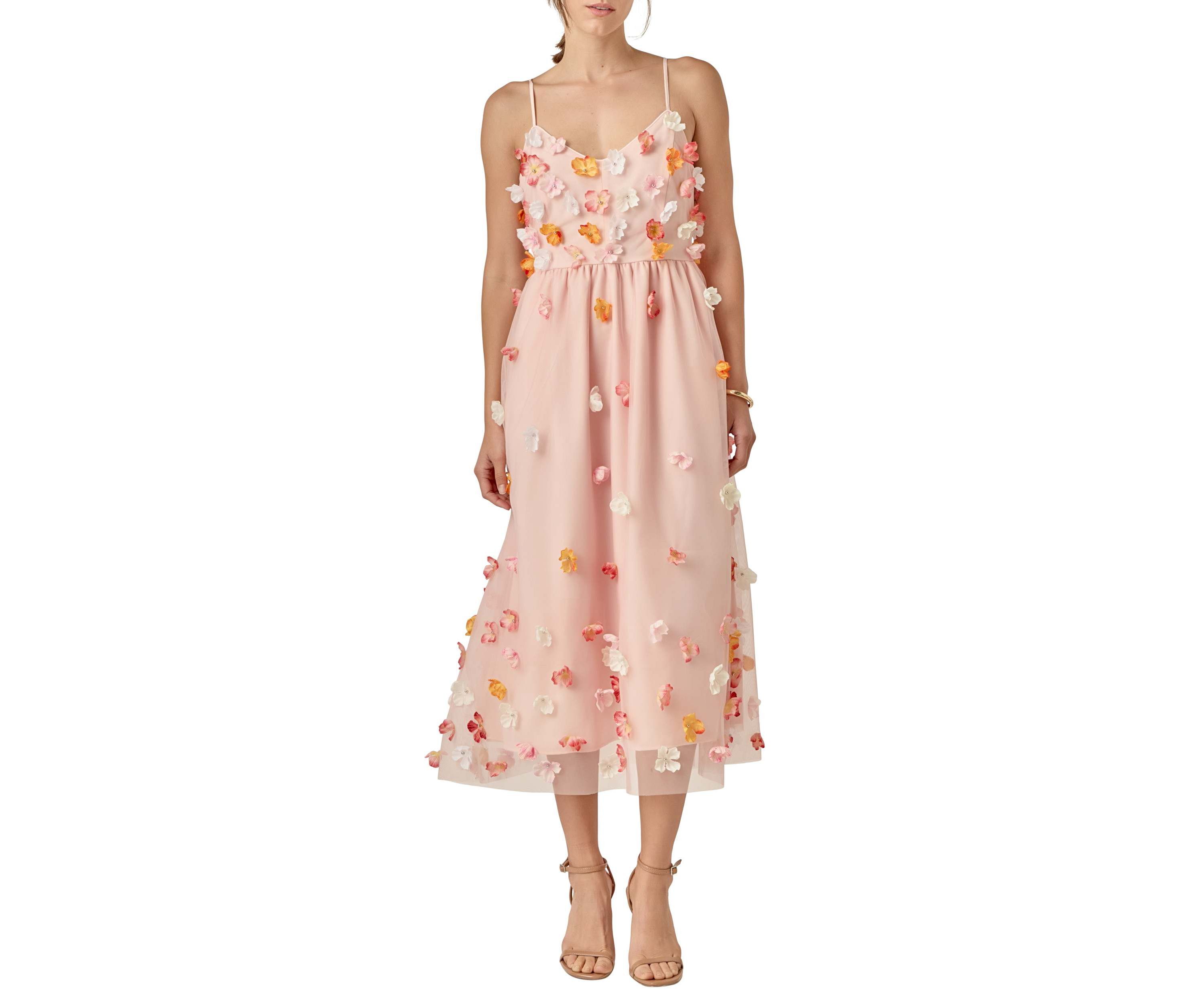FLOWER SLEEVELESS MIDI DRESS