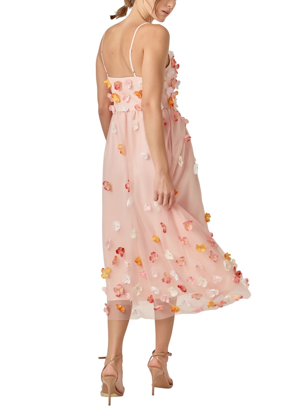 FLOWER SLEEVELESS MIDI DRESS