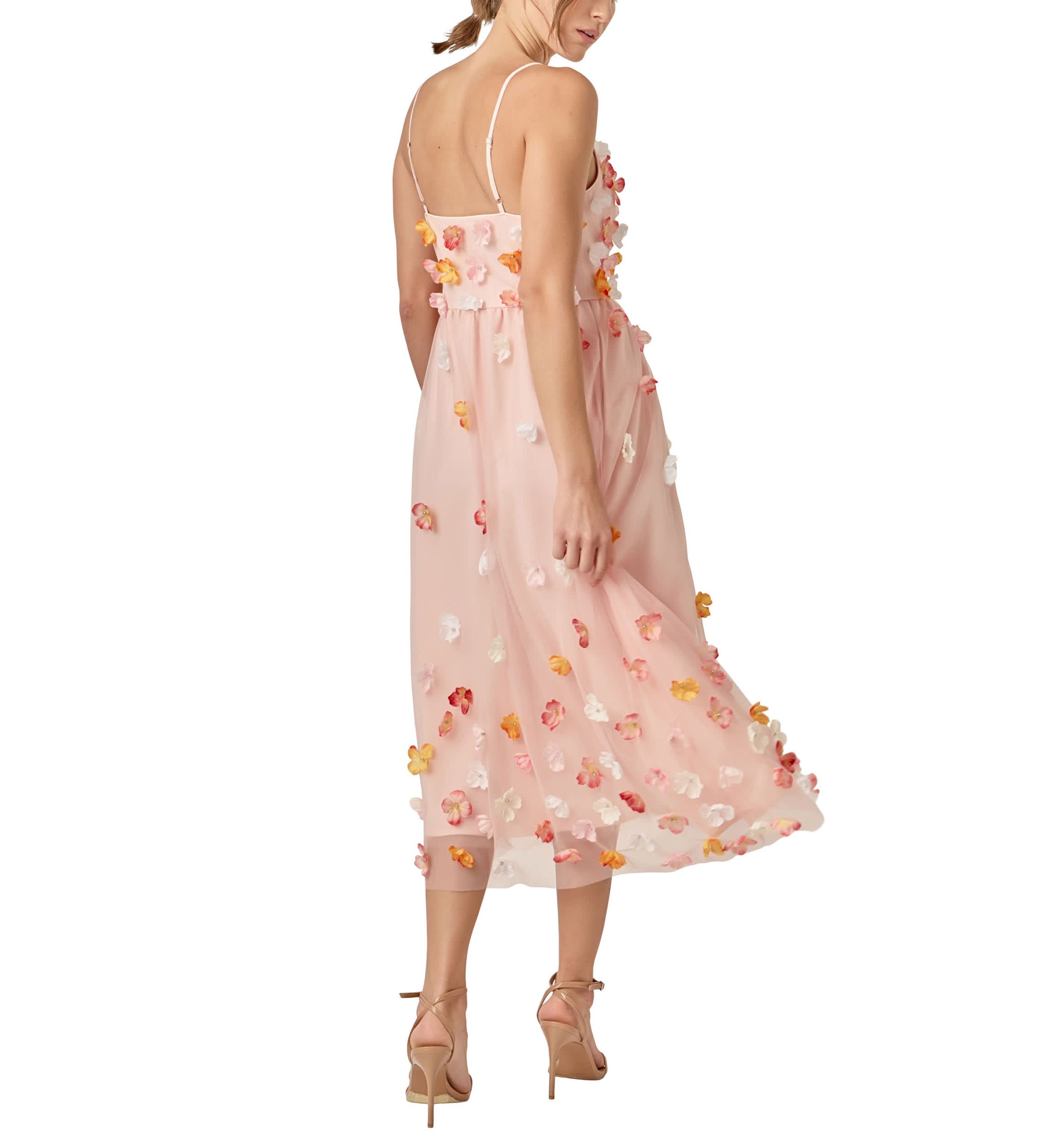 FLOWER SLEEVELESS MIDI DRESS