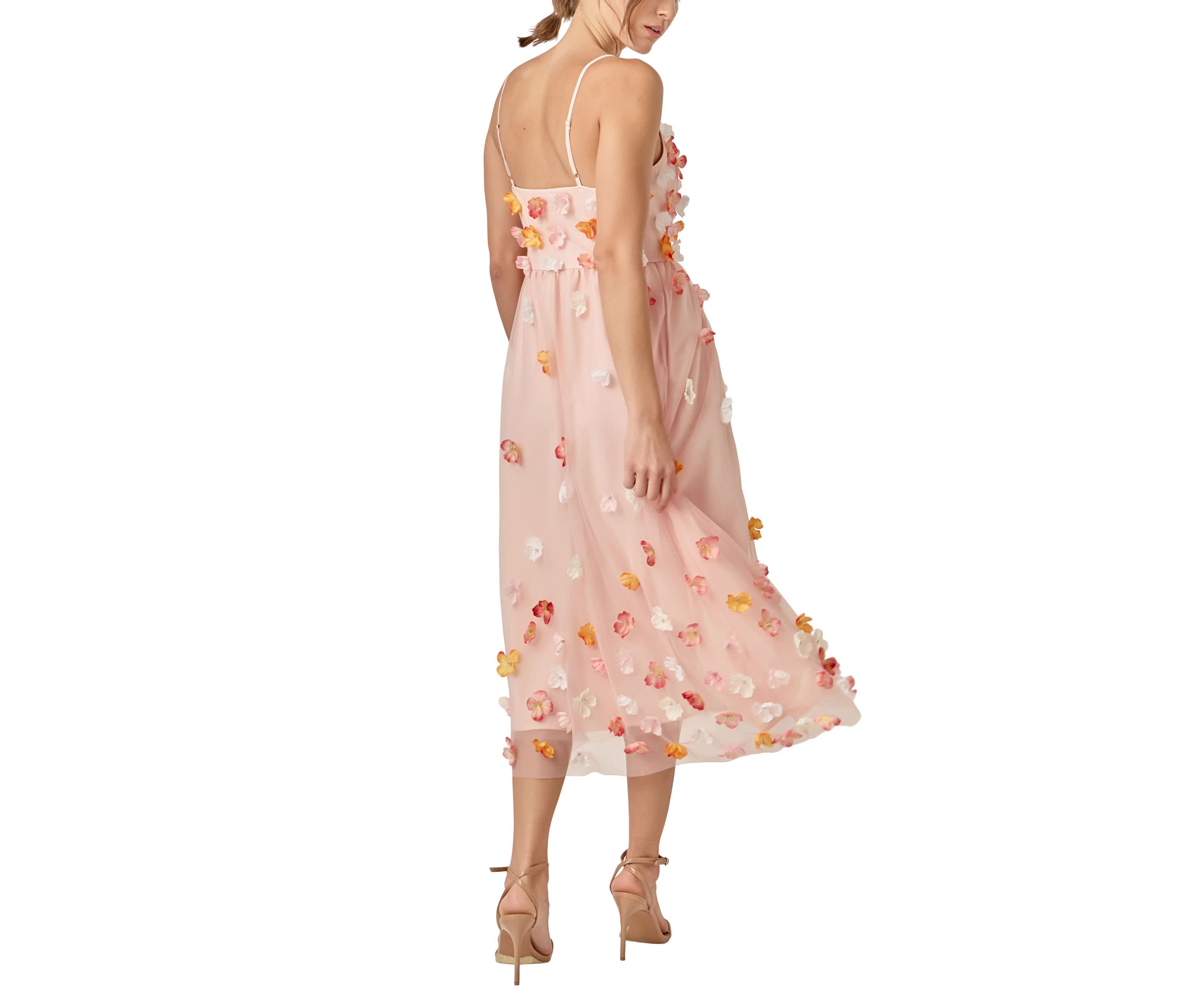 FLOWER SLEEVELESS MIDI DRESS
