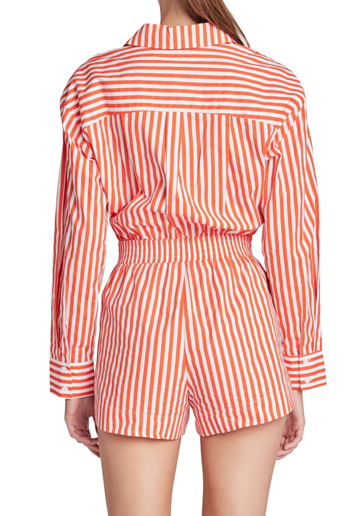 Oversized Stripe Shirt Romper