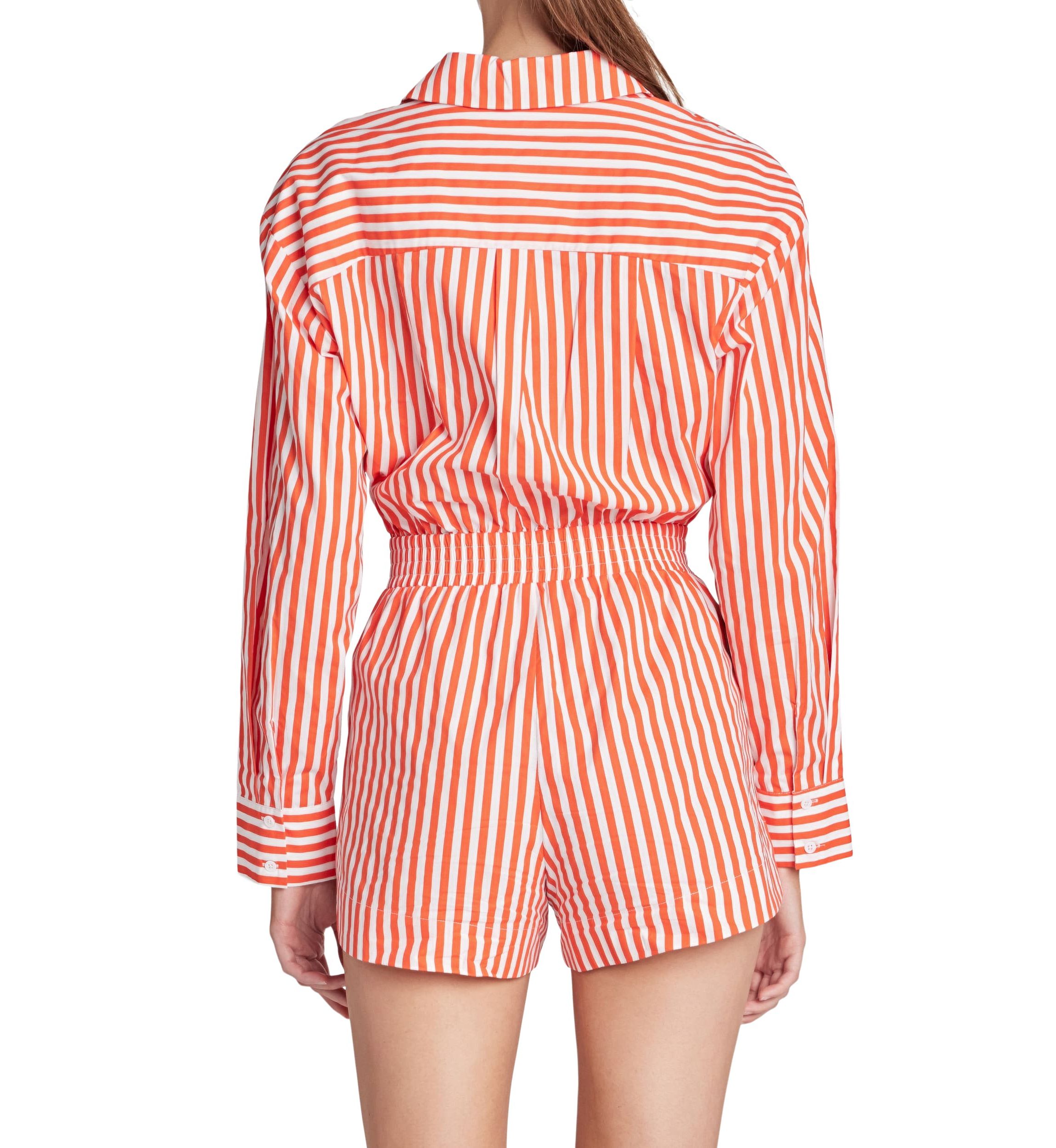Oversized Stripe Shirt Romper