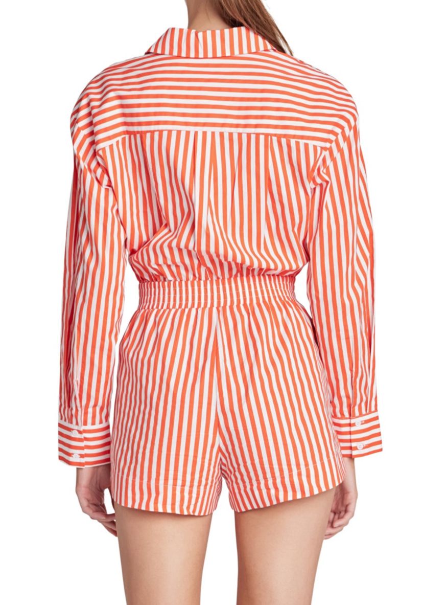 Oversized Stripe Shirt Romper