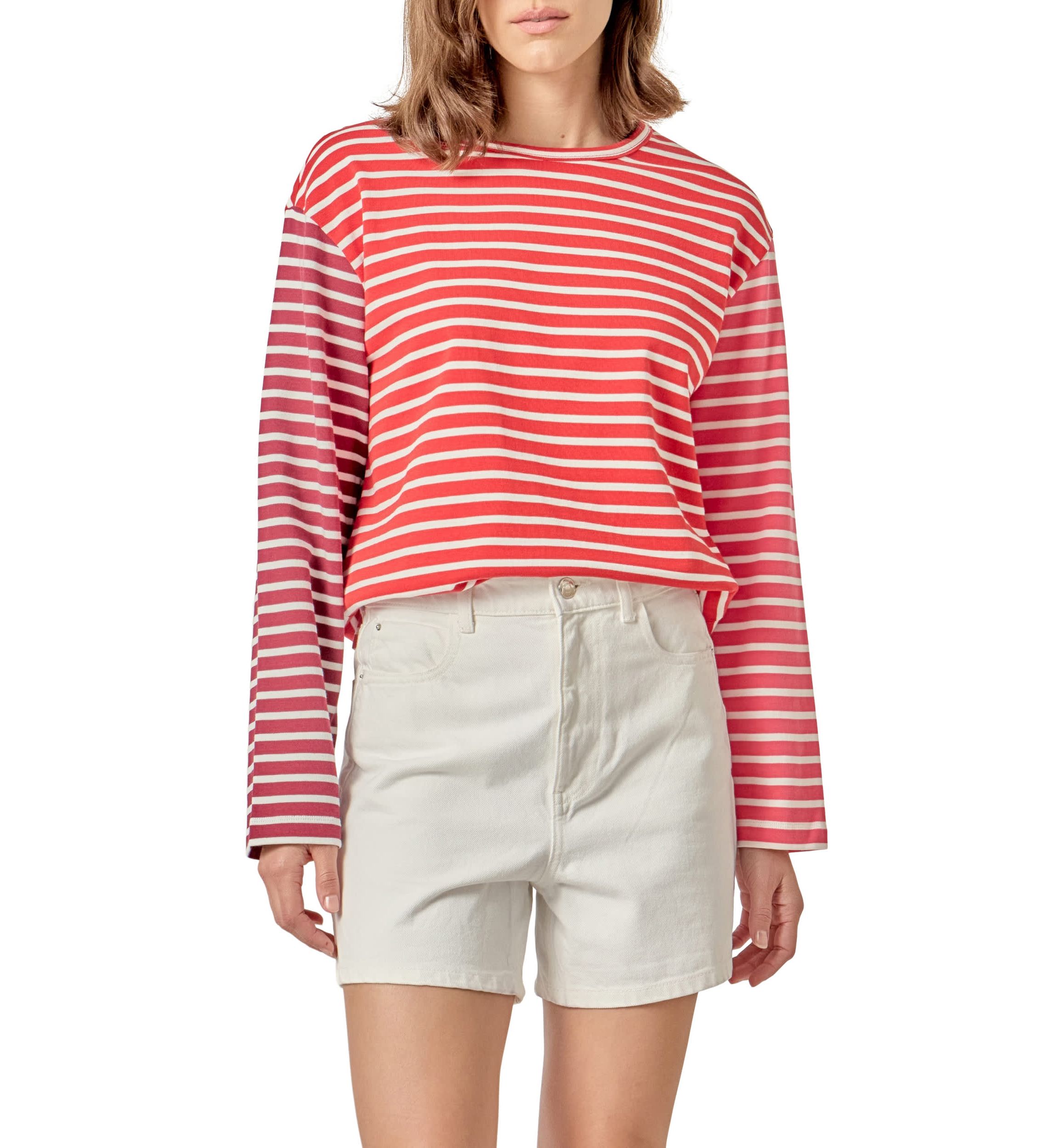STRIPE COLOR BLOCK SHIRT