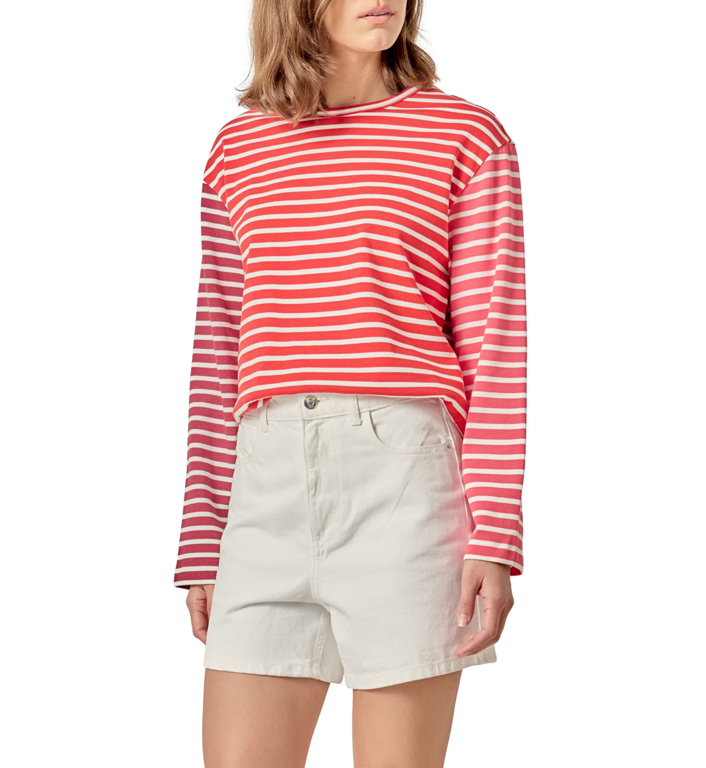STRIPE COLOR BLOCK SHIRT