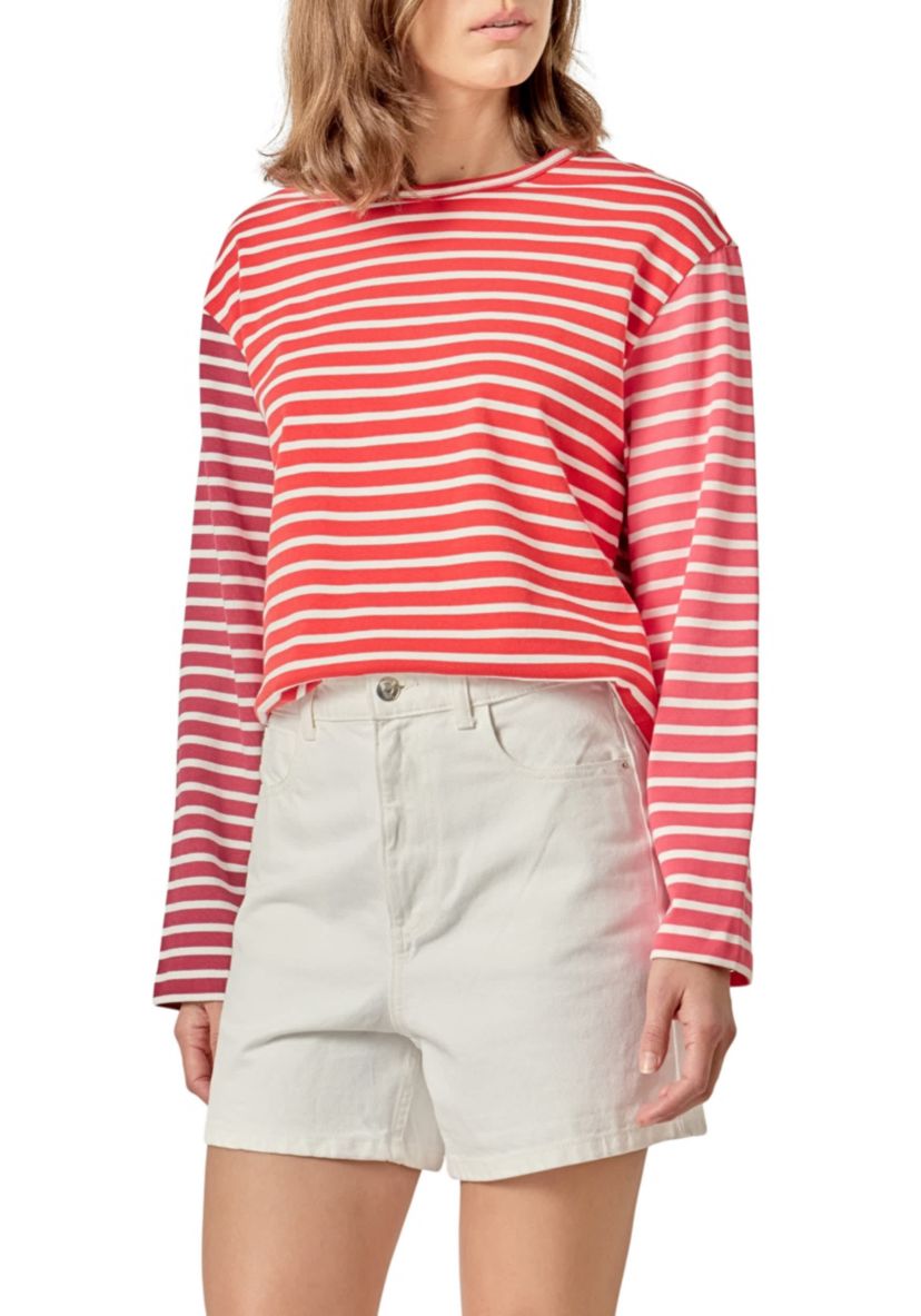 STRIPE COLOR BLOCK SHIRT