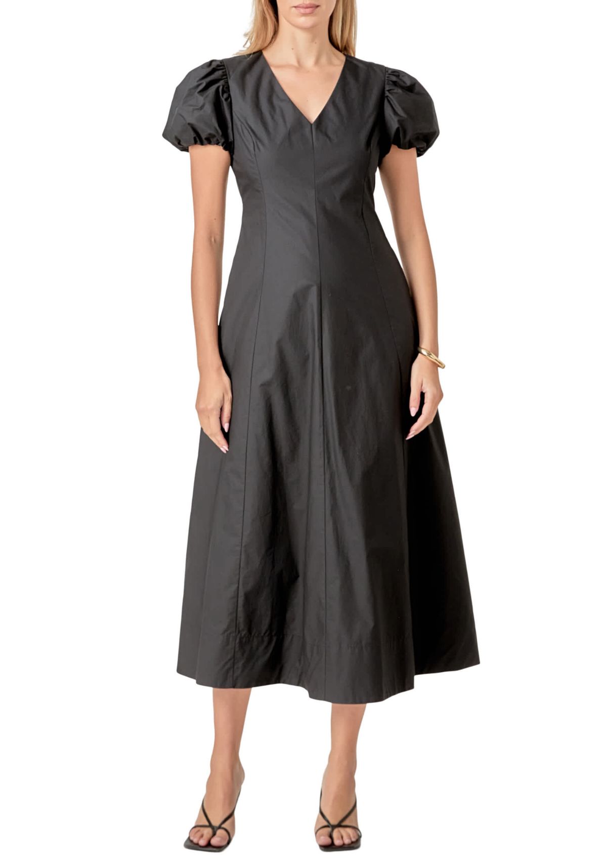 Deep V neck maxi dress