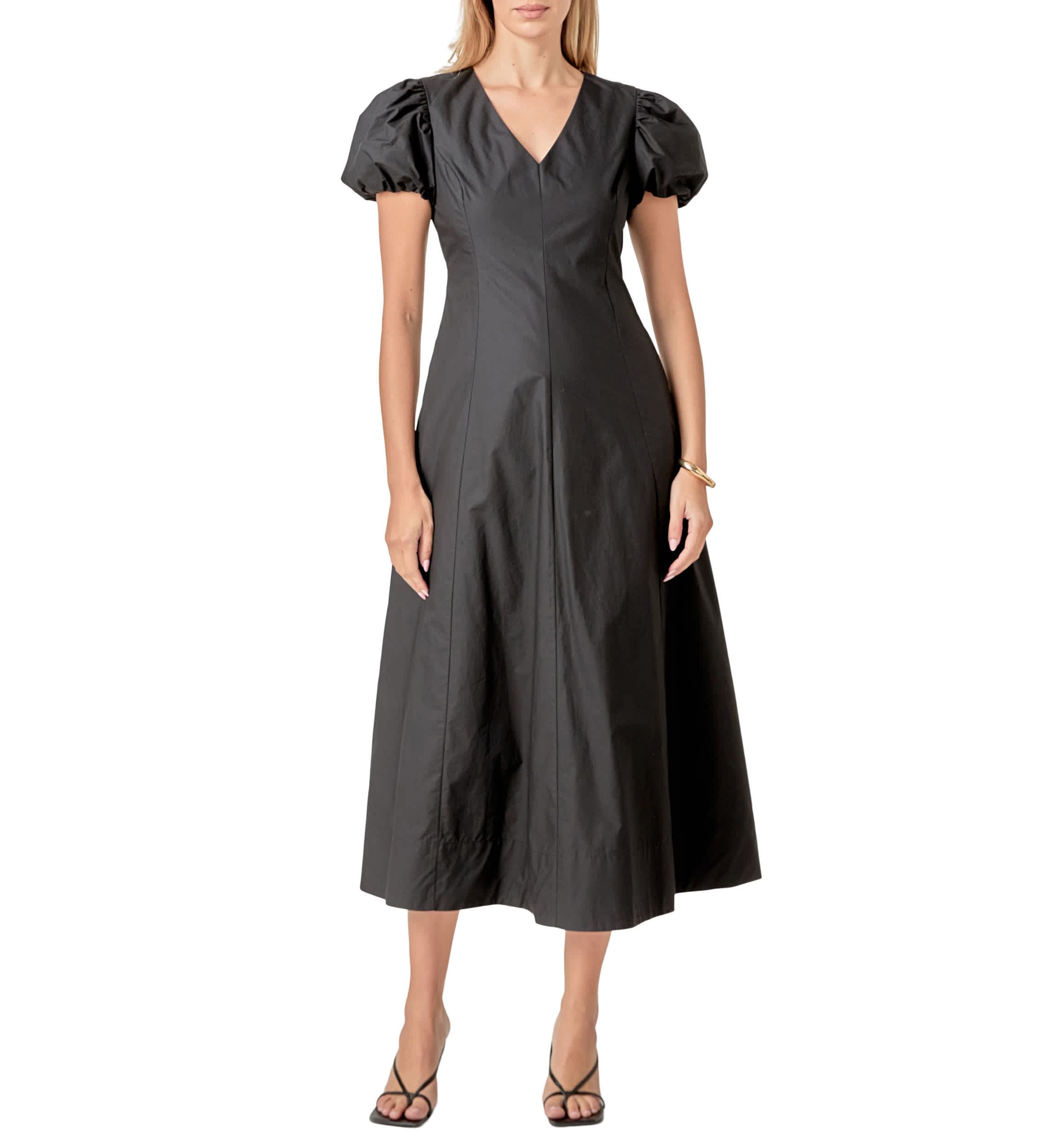 Deep V neck maxi dress