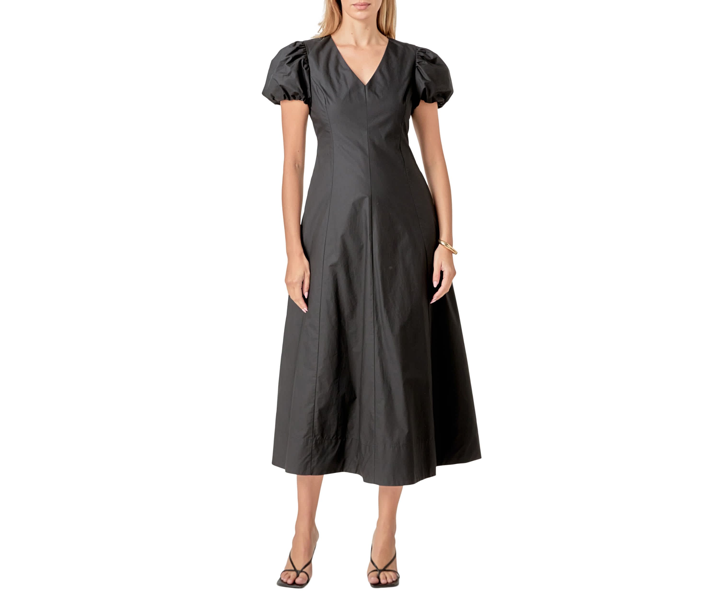 Deep V neck maxi dress