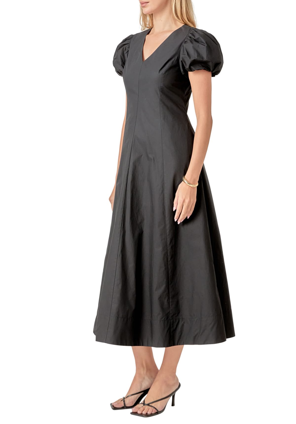 Deep V neck maxi dress