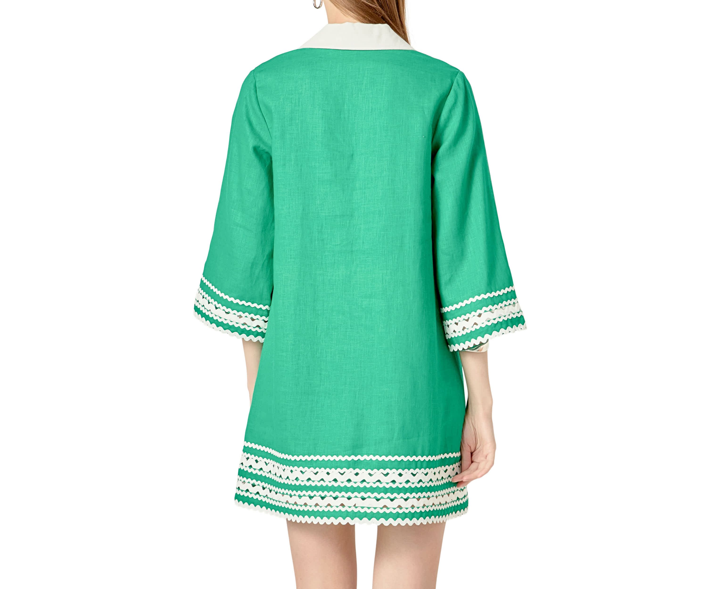 COLOR BLOCK SHIRT MINI DRESS