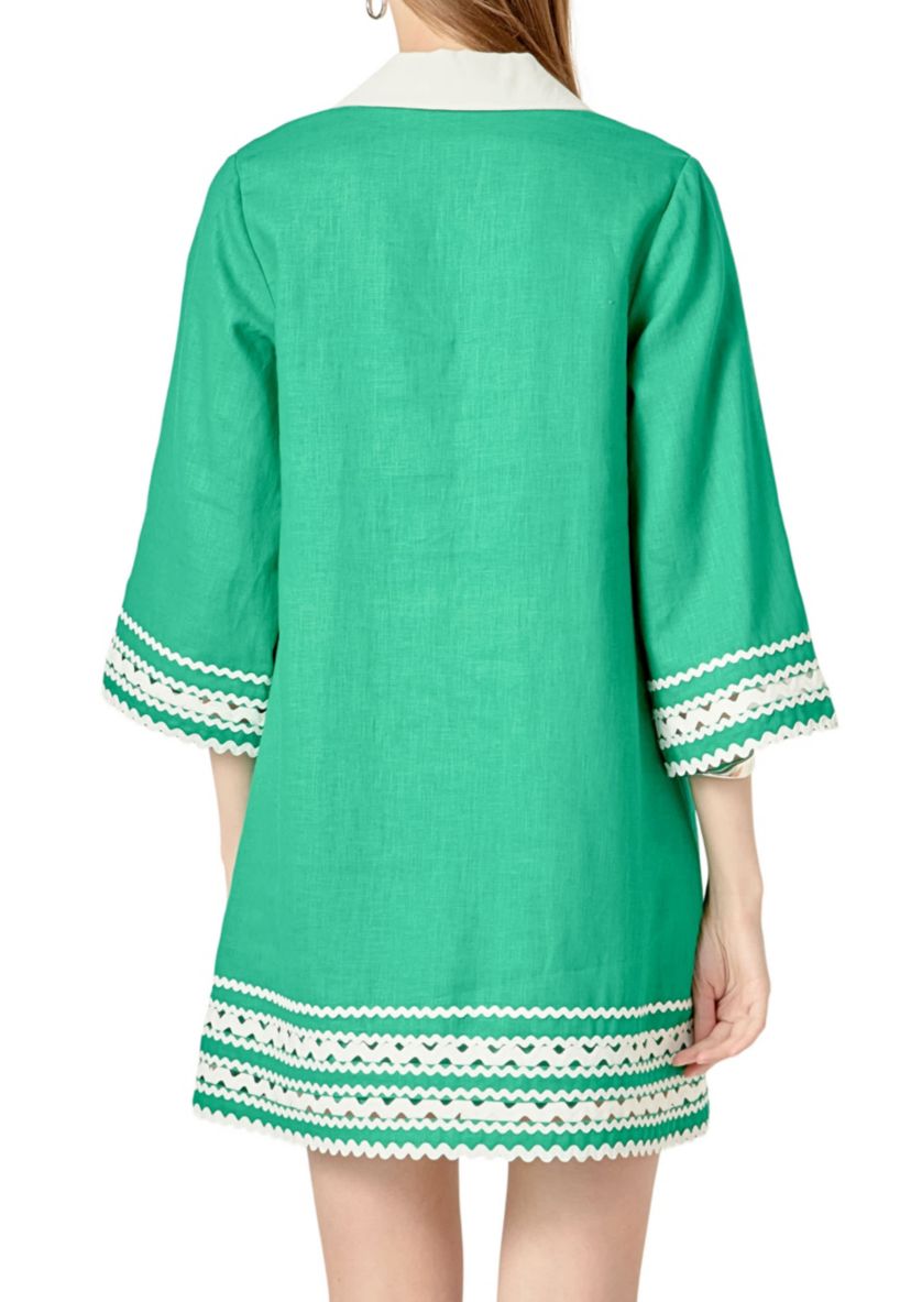 COLOR BLOCK SHIRT MINI DRESS