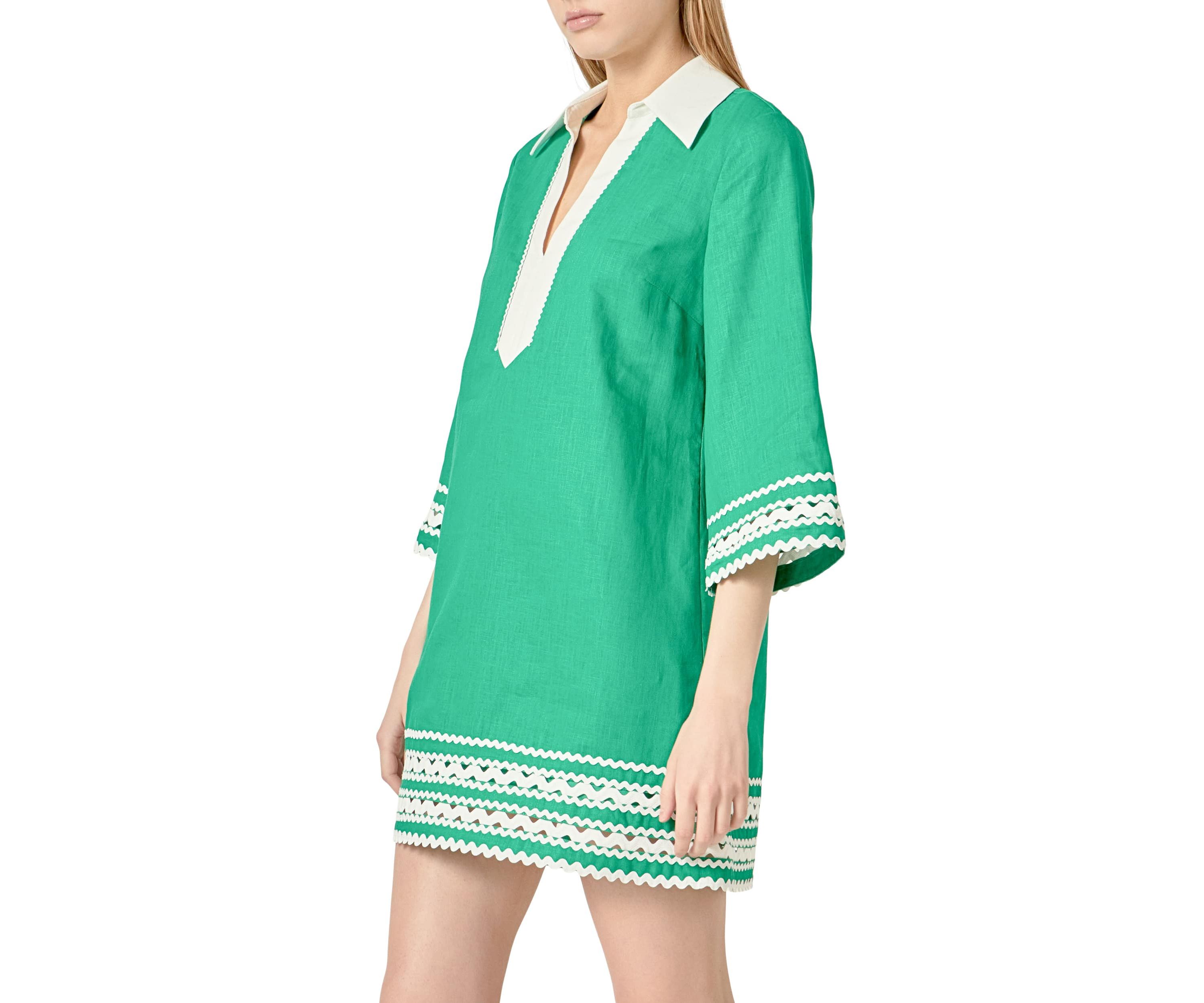 COLOR BLOCK SHIRT MINI DRESS