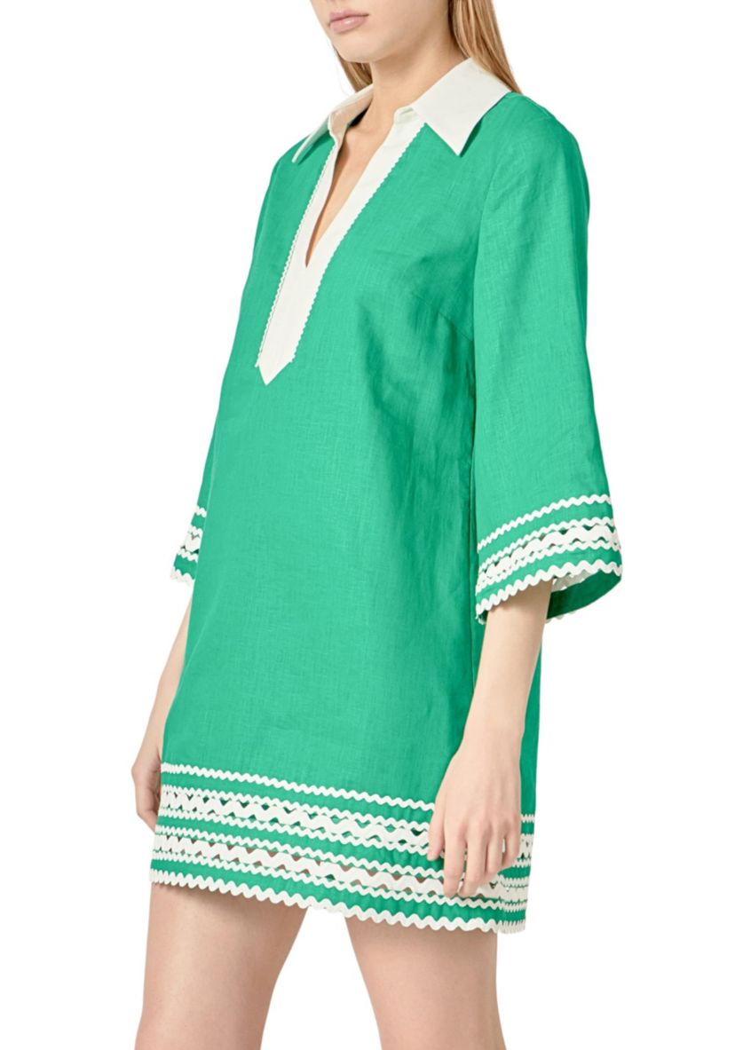 COLOR BLOCK SHIRT MINI DRESS