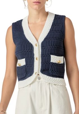ENGLISH FACTORY Women's CONTRAST SLEEVELESS TOP, Small