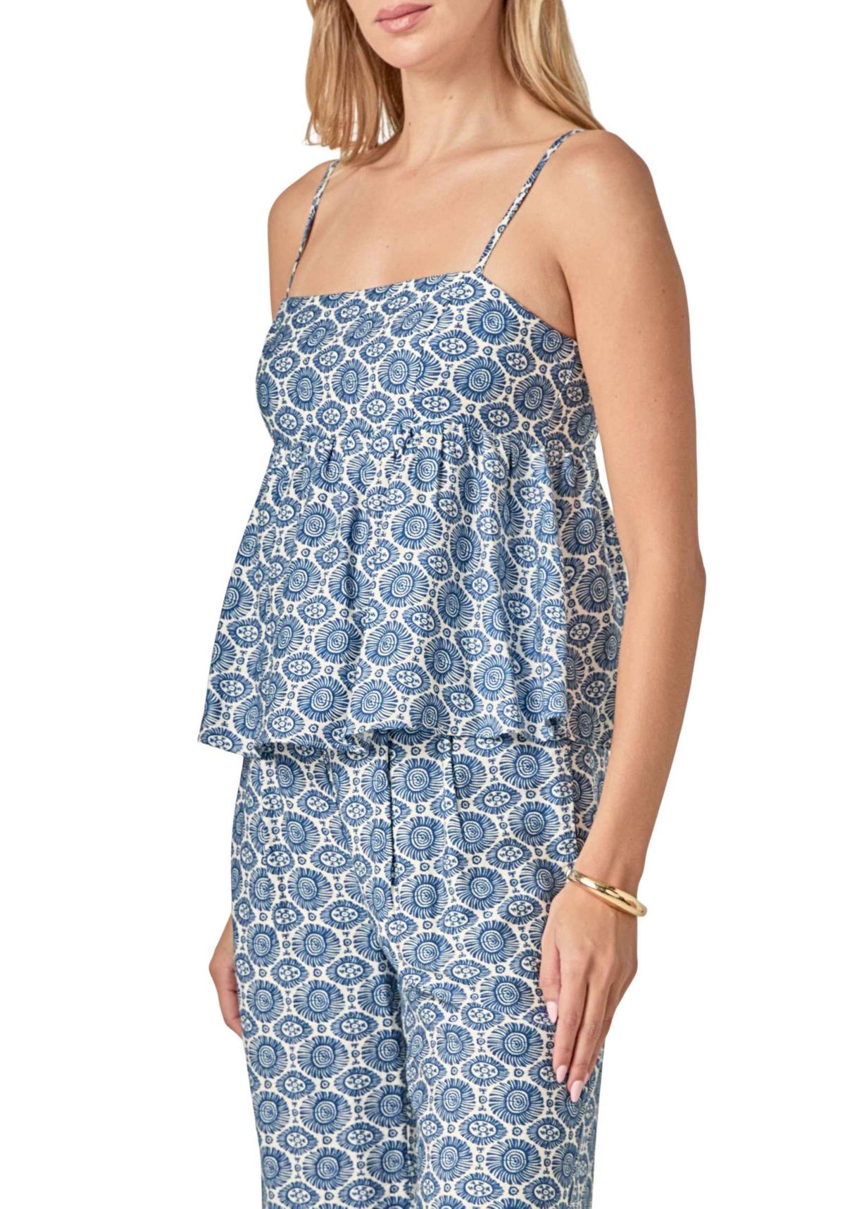 PRINTED BABYDOLL TOP