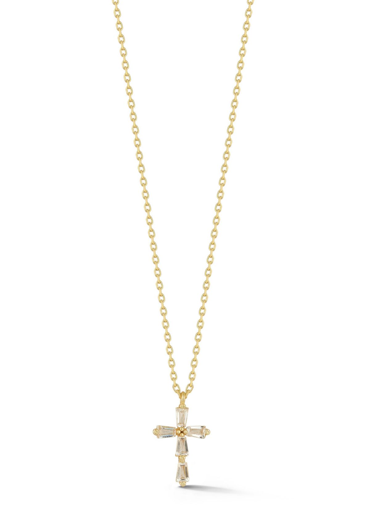 Sterling Silver Cubic Zirconia Dainty Cross Pendant Necklace