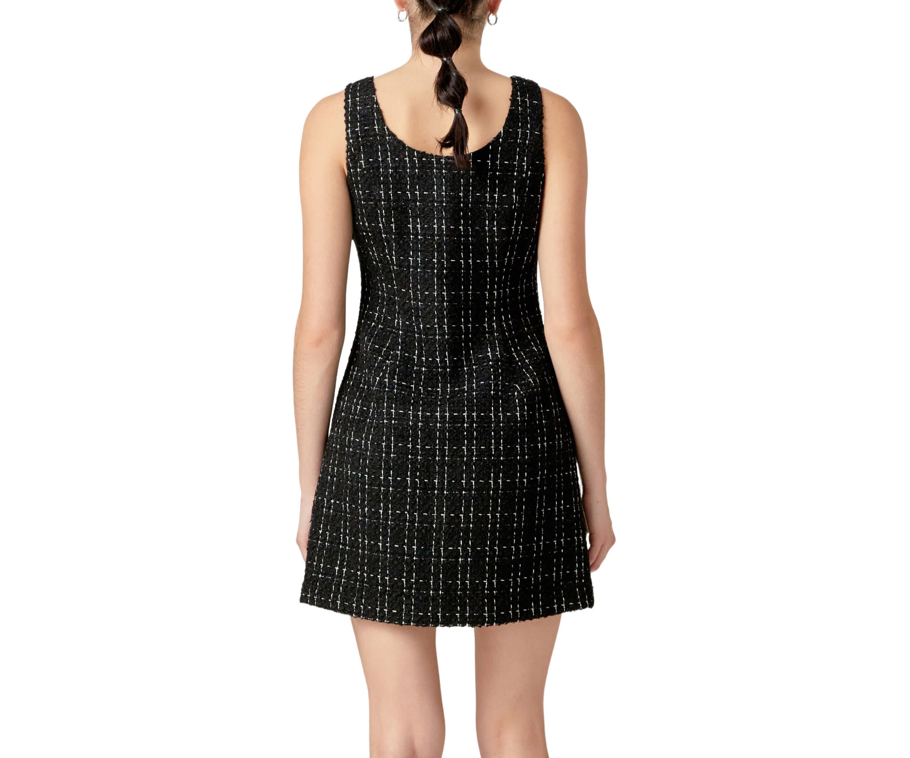 TWEED SLEEVELESS MINI DRESS
