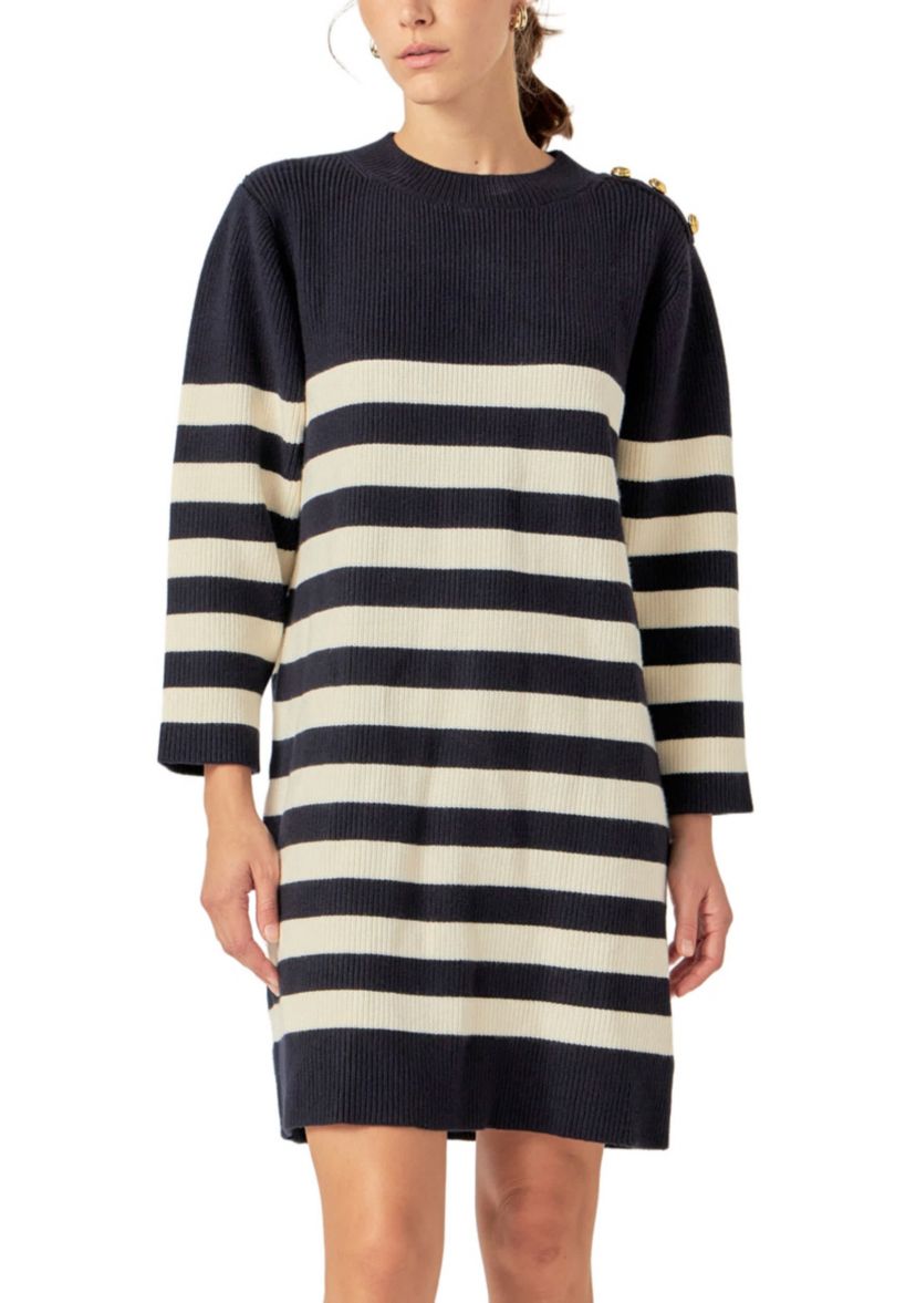STRIPE KNIT DRESS