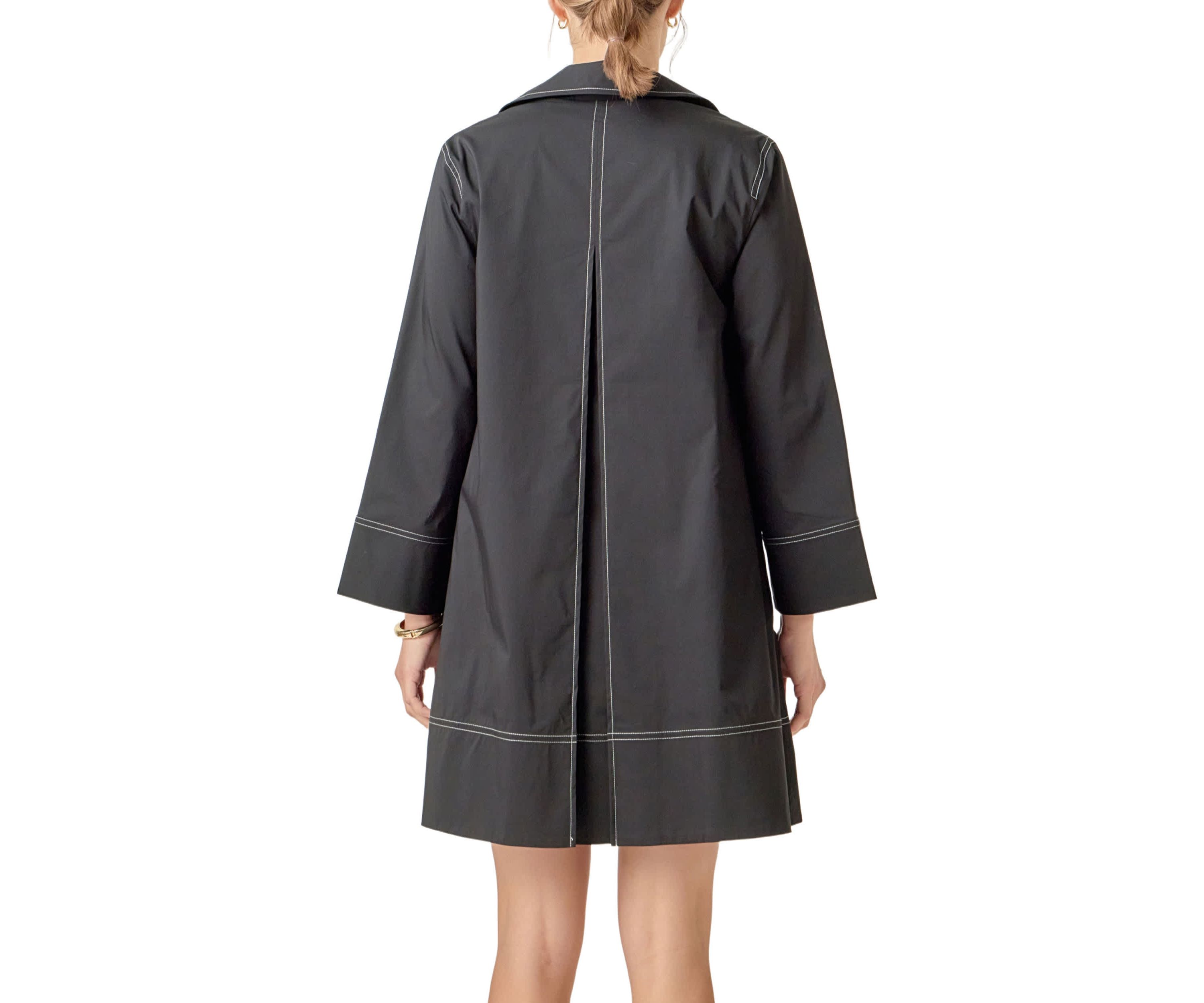 Contrast Stitch Detailed Mini Dress