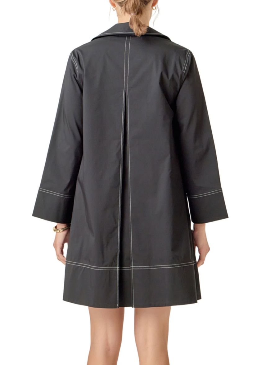 Contrast Stitch Detailed Mini Dress