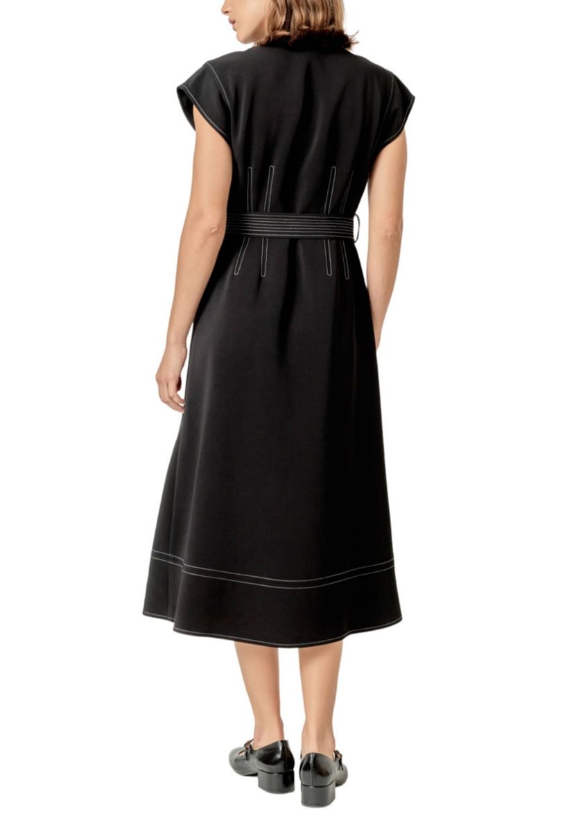CONTRAST STITCH SHIRT MIDI DRESS