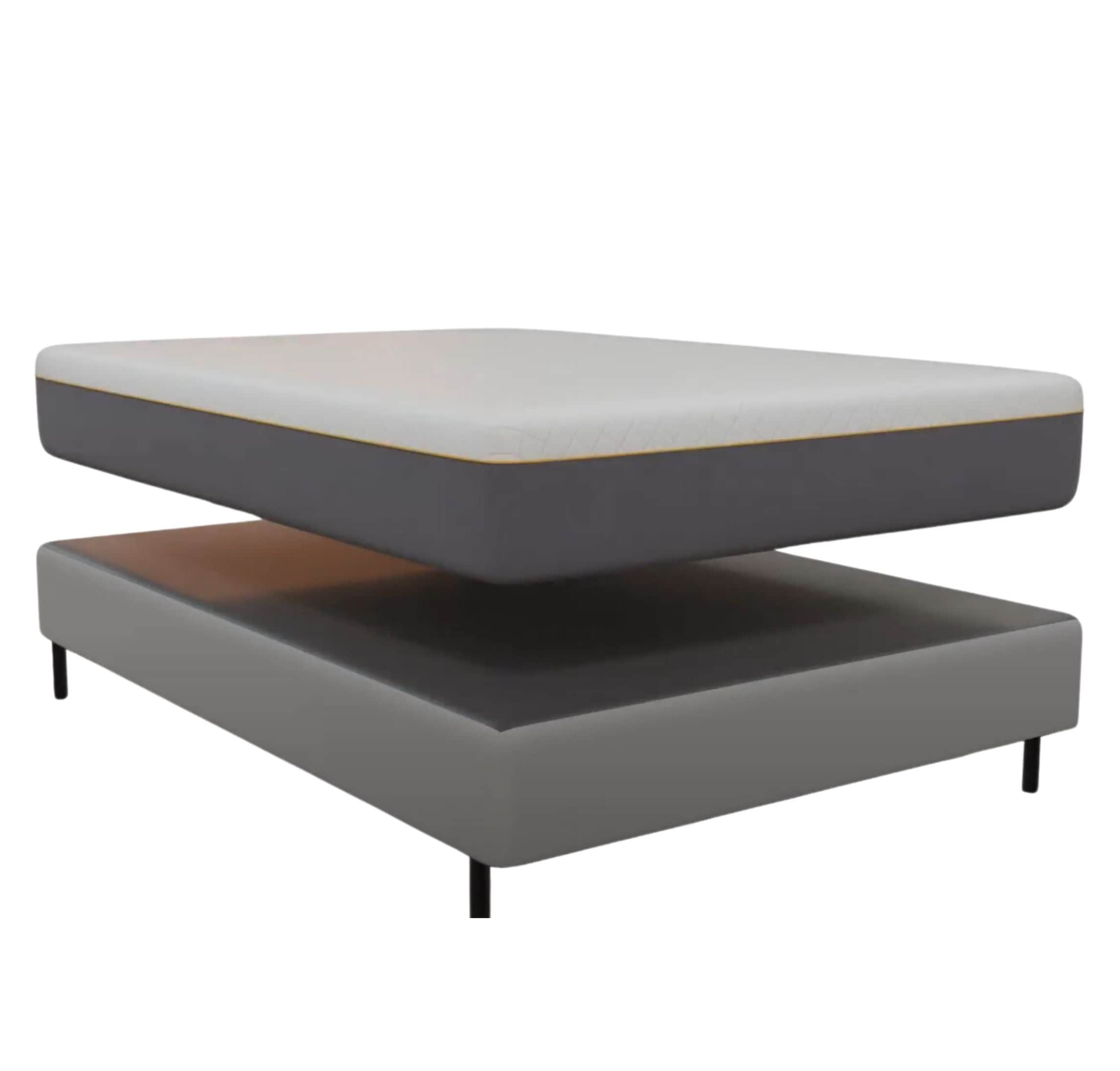 Boyd Sleep 2-in-1 Metal Mattress Foundation & Bed Frame, Roll-Out Slats, Easy Assembly, Removable Legs, Headboard Brackets, Heavy Duty Support