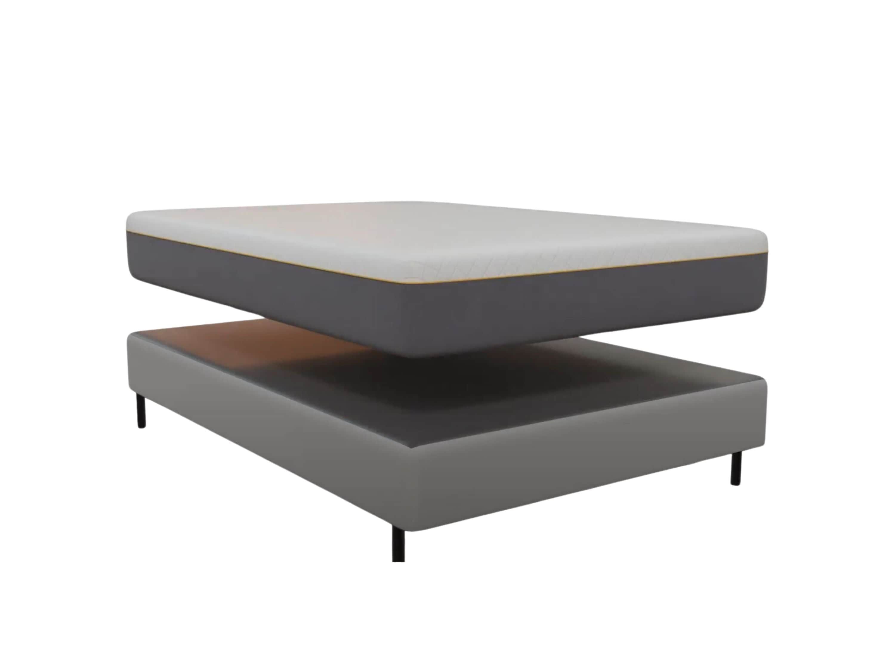 Boyd Sleep 2-in-1 Metal Mattress Foundation & Bed Frame, Roll-Out Slats, Easy Assembly, Removable Legs, Headboard Brackets, Heavy Duty Support