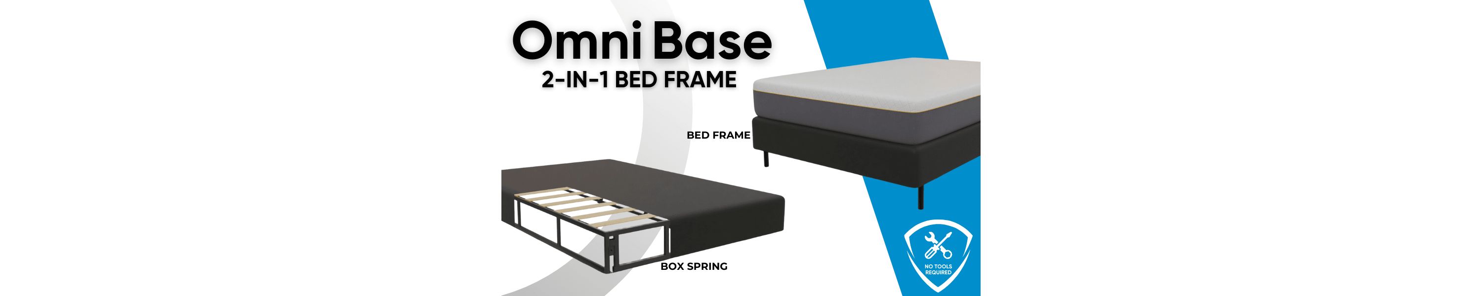 Boyd Sleep 2-in-1 Metal Mattress Foundation & Bed Frame, Roll-Out Slats, Easy Assembly, Removable Legs, Headboard Brackets, Heavy Duty Support