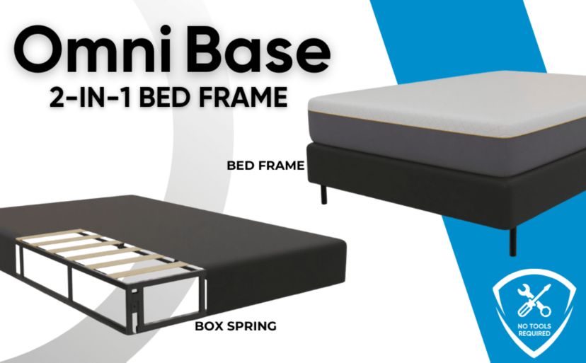 Boyd Sleep 2-in-1 Metal Mattress Foundation & Bed Frame, Roll-Out Slats, Easy Assembly, Removable Legs, Headboard Brackets, Heavy Duty Support