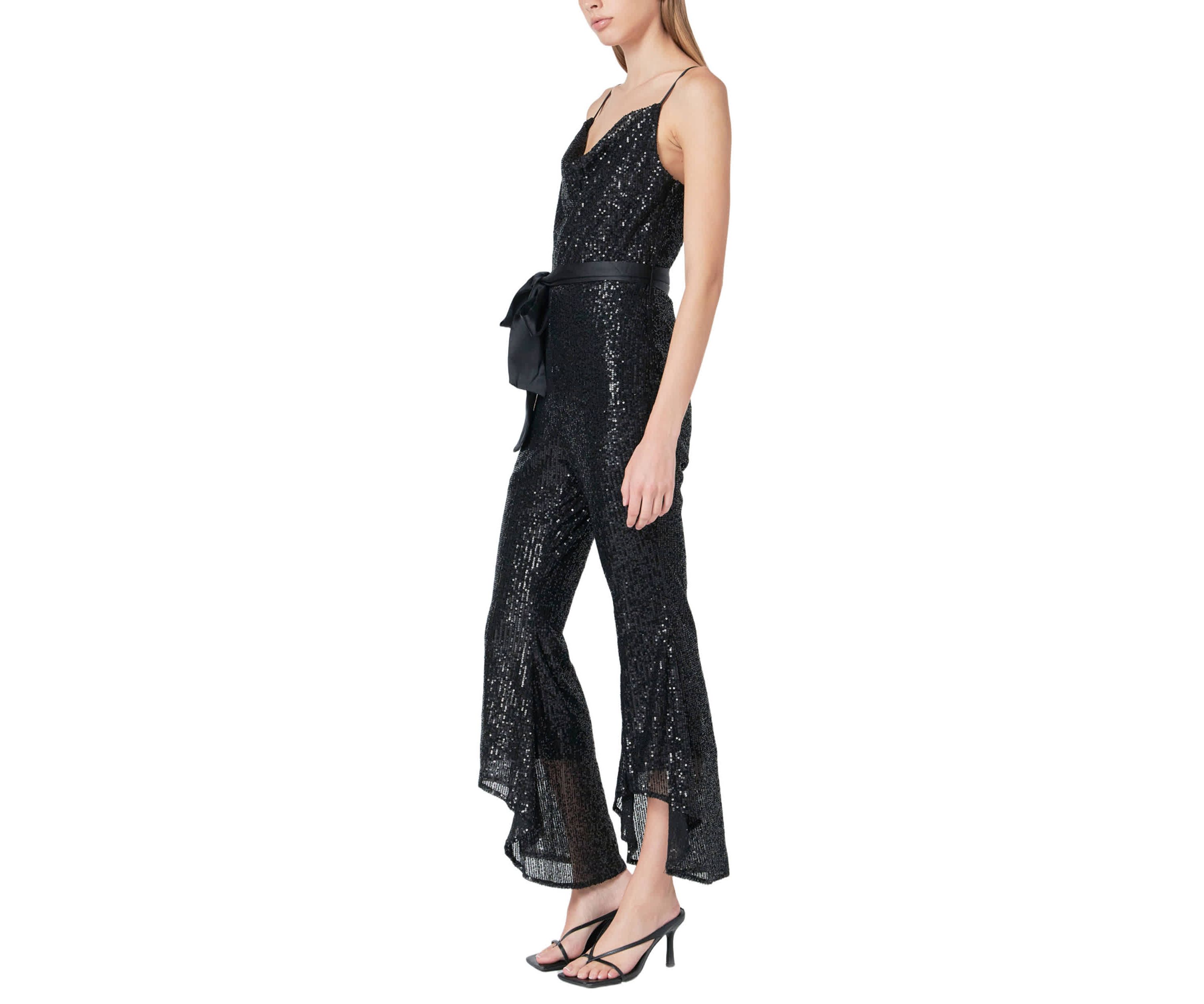 Sequin Spaghetti Strap Jumpsuit