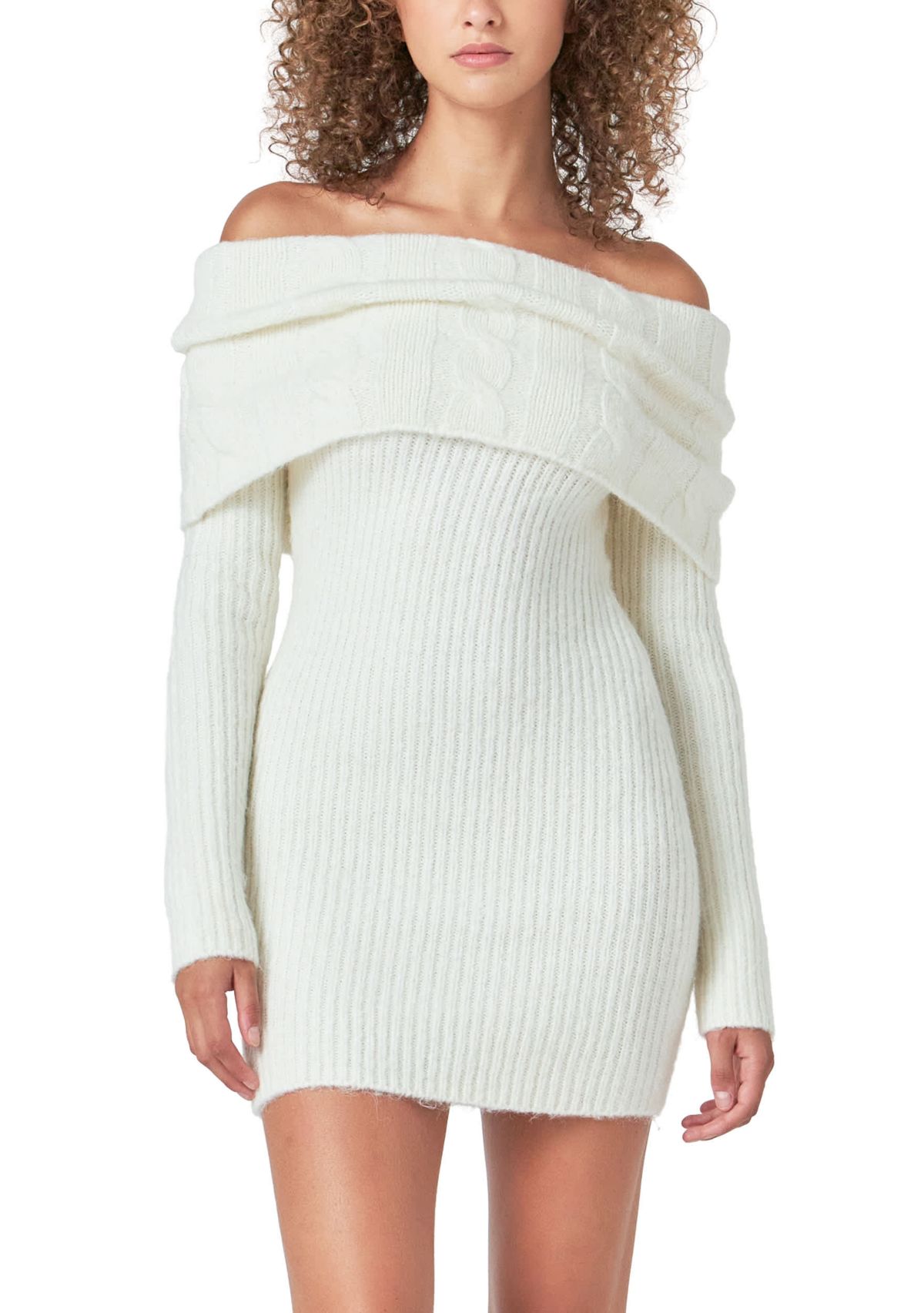 Off Shoulder Sweater Mini Dress