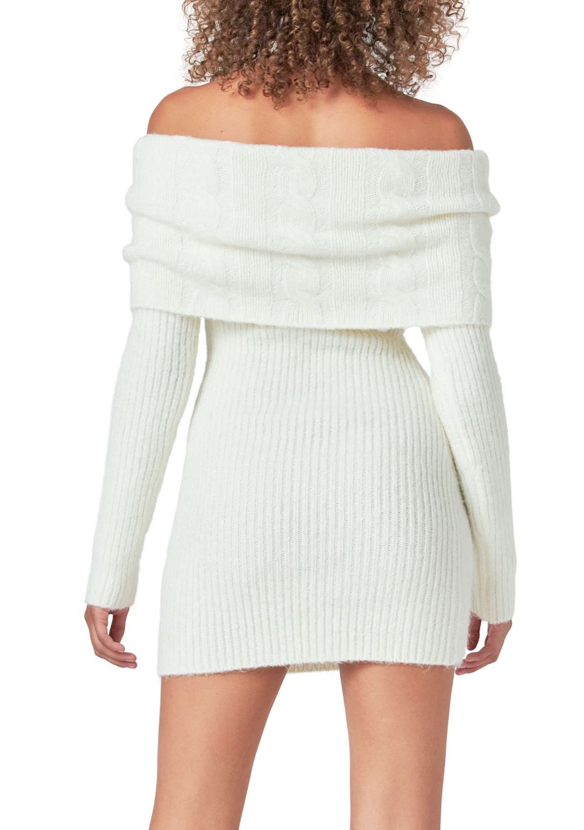 Off Shoulder Sweater Mini Dress