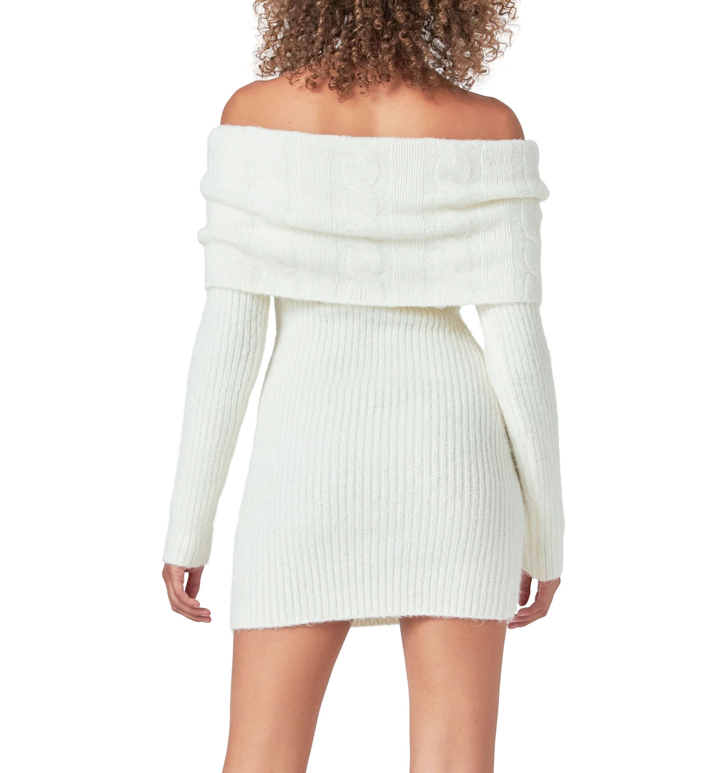 Off Shoulder Sweater Mini Dress
