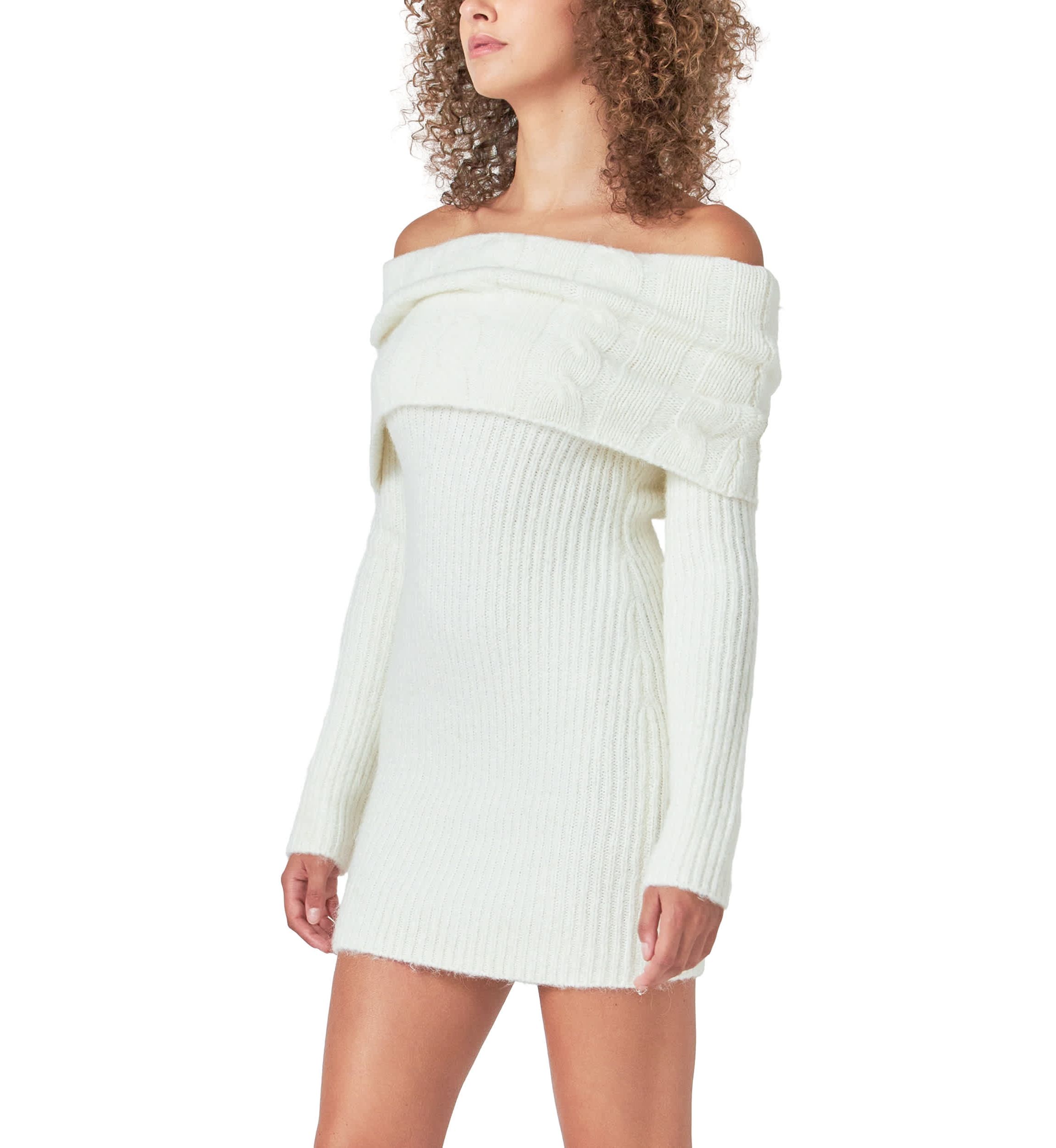 Off Shoulder Sweater Mini Dress