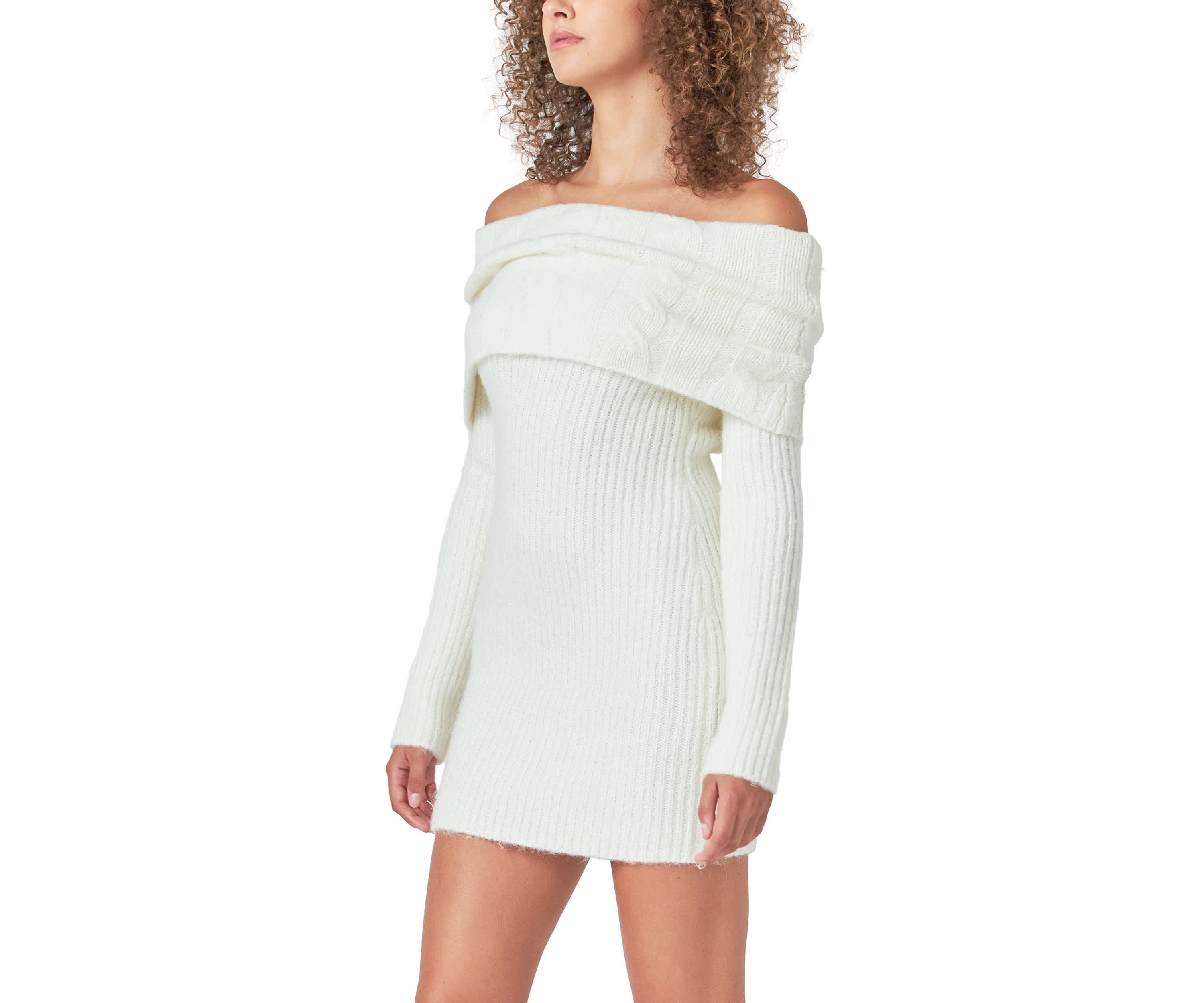 Off Shoulder Sweater Mini Dress