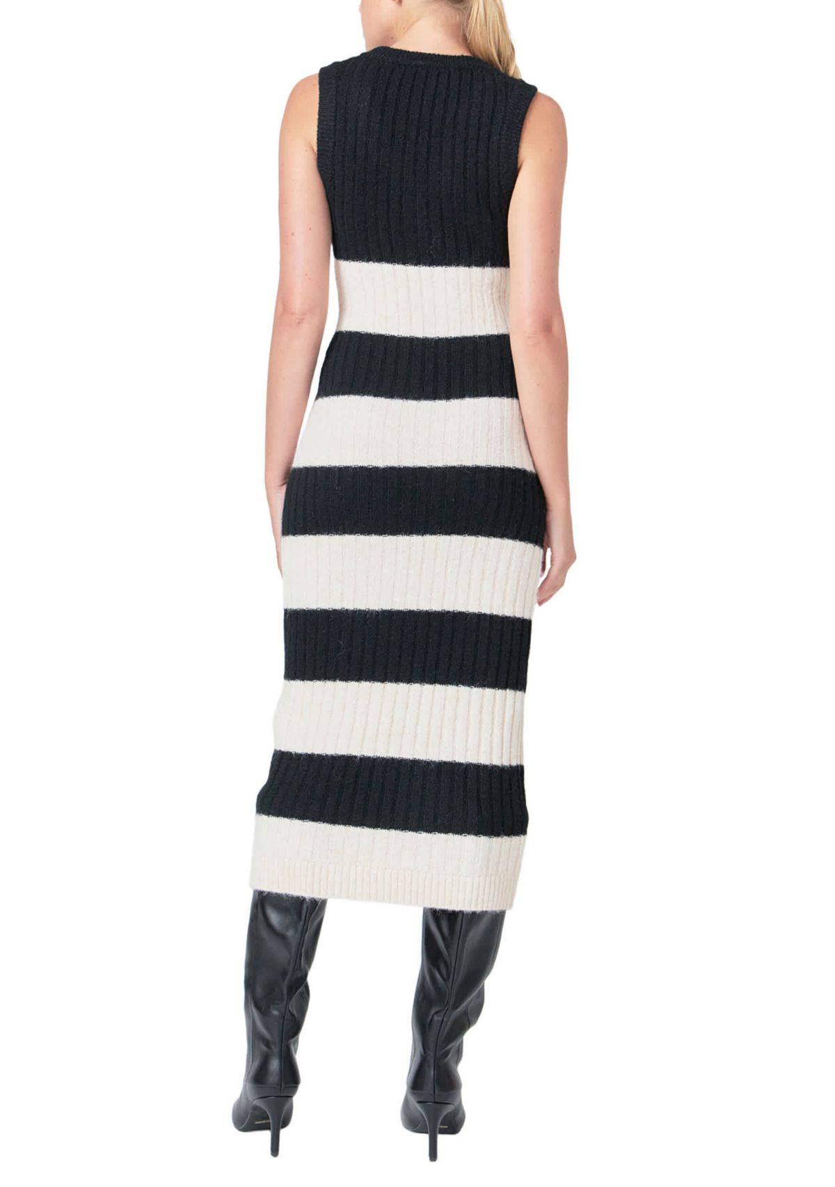 Striped Knit Midi Dress
