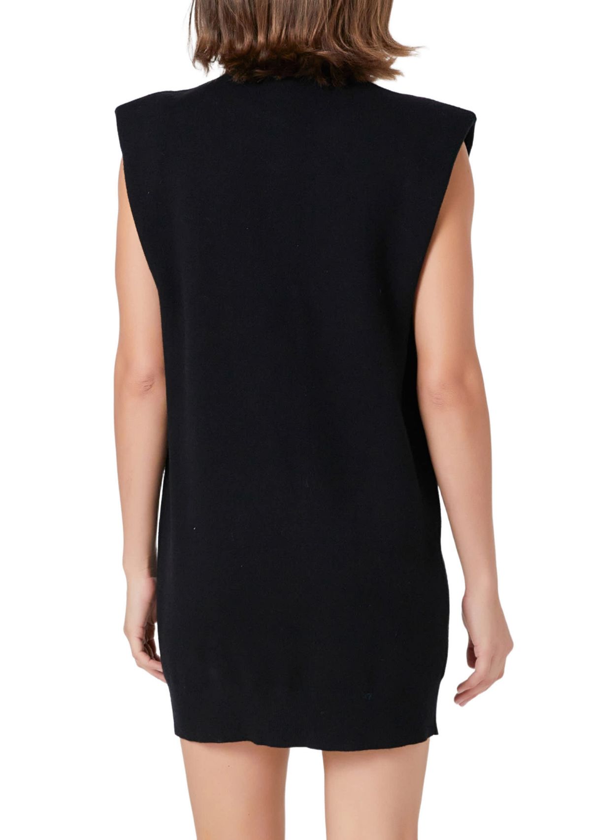 Mock Neck Sleeveless Knit Mini Dress