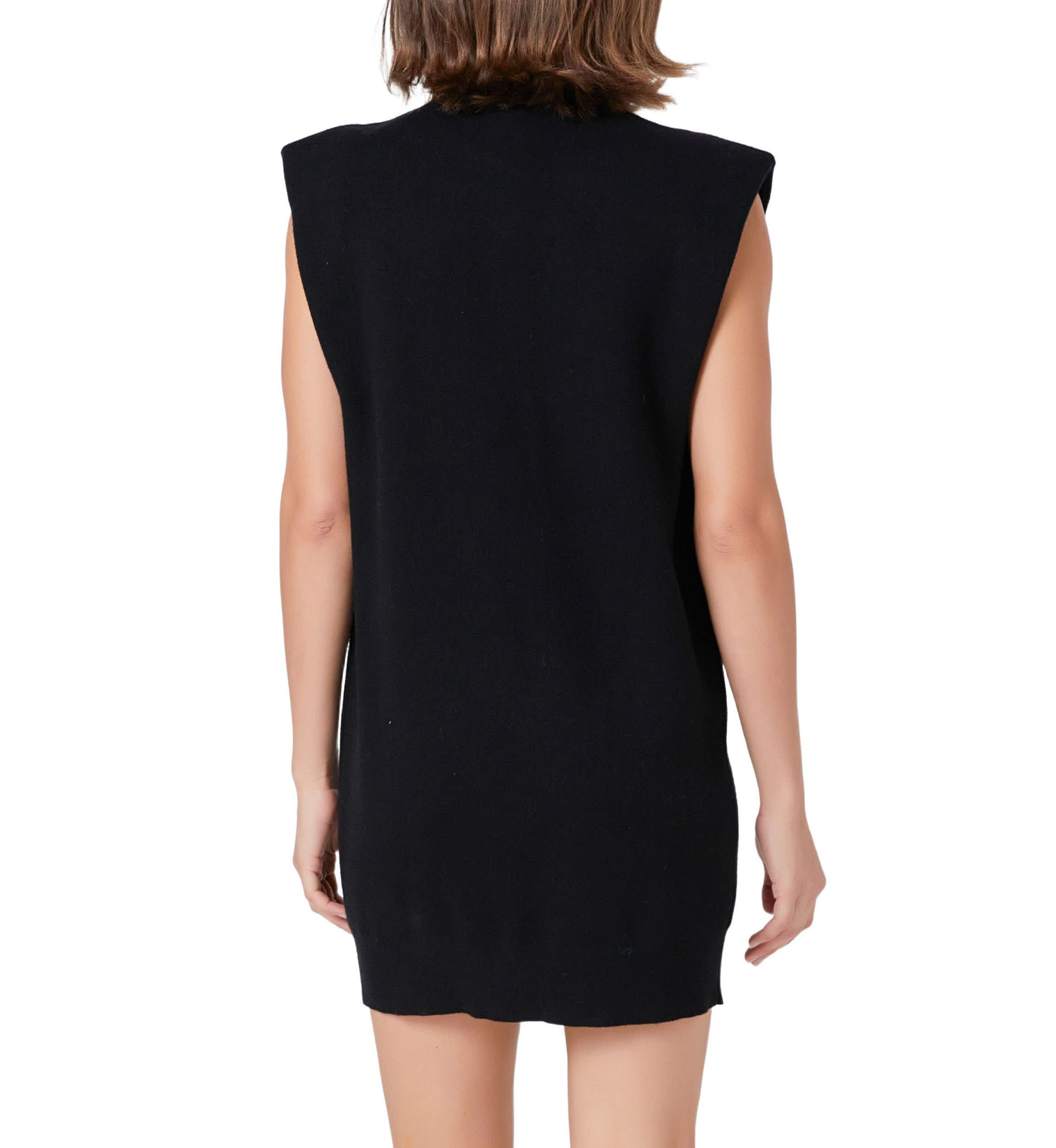 Mock Neck Sleeveless Knit Mini Dress