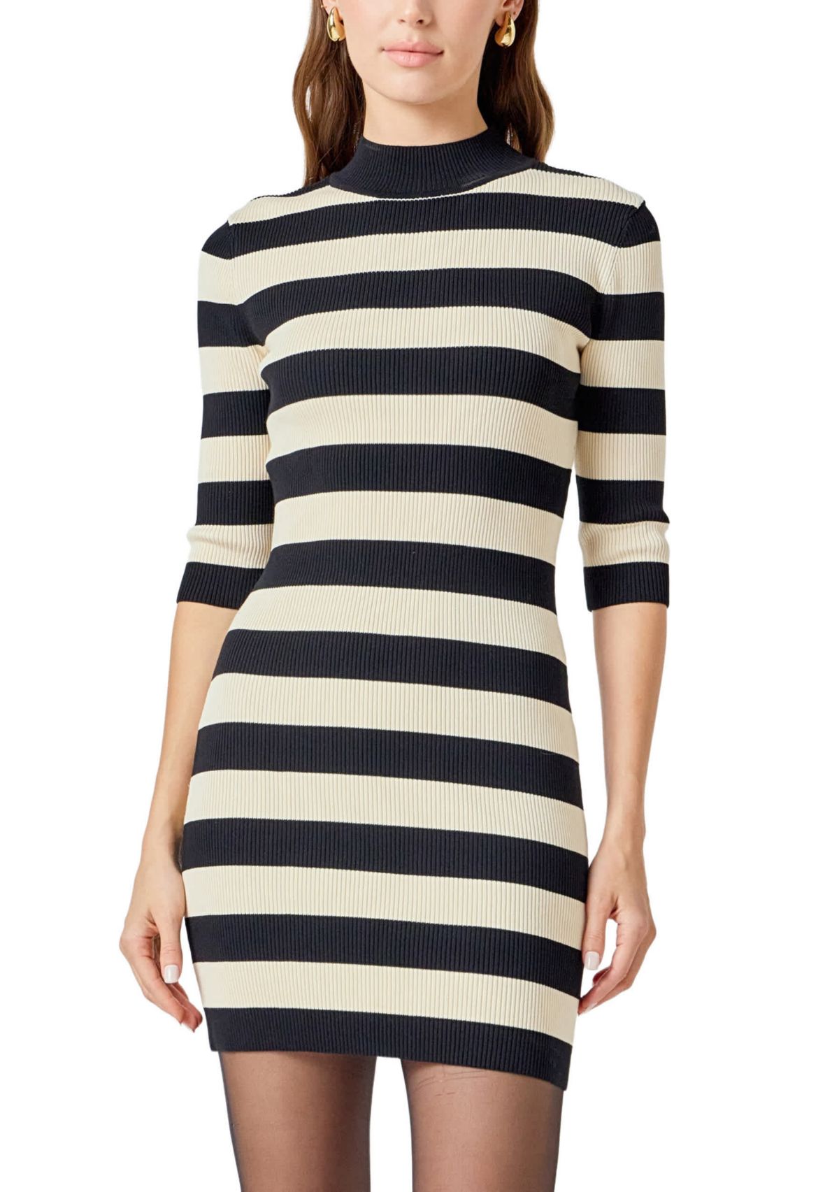 Striped Knit Mini Dress