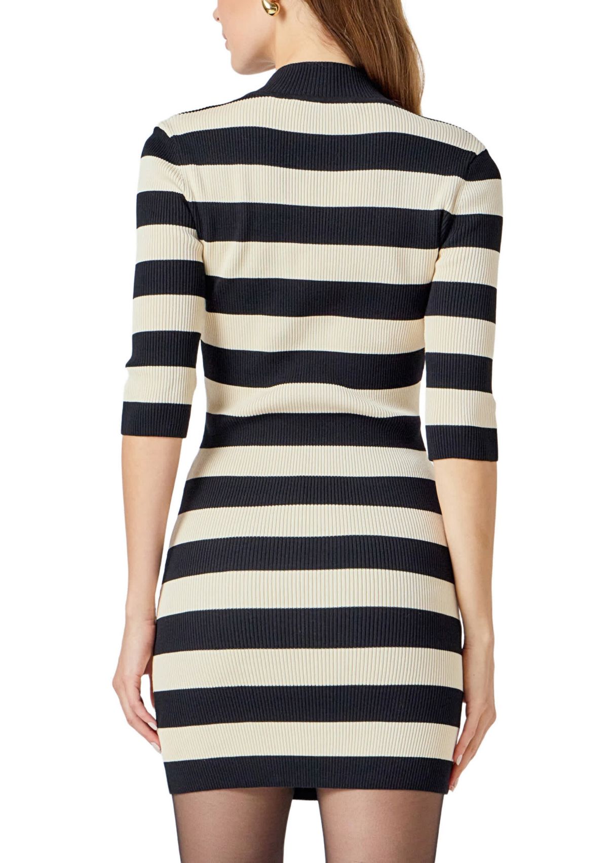 Striped Knit Mini Dress