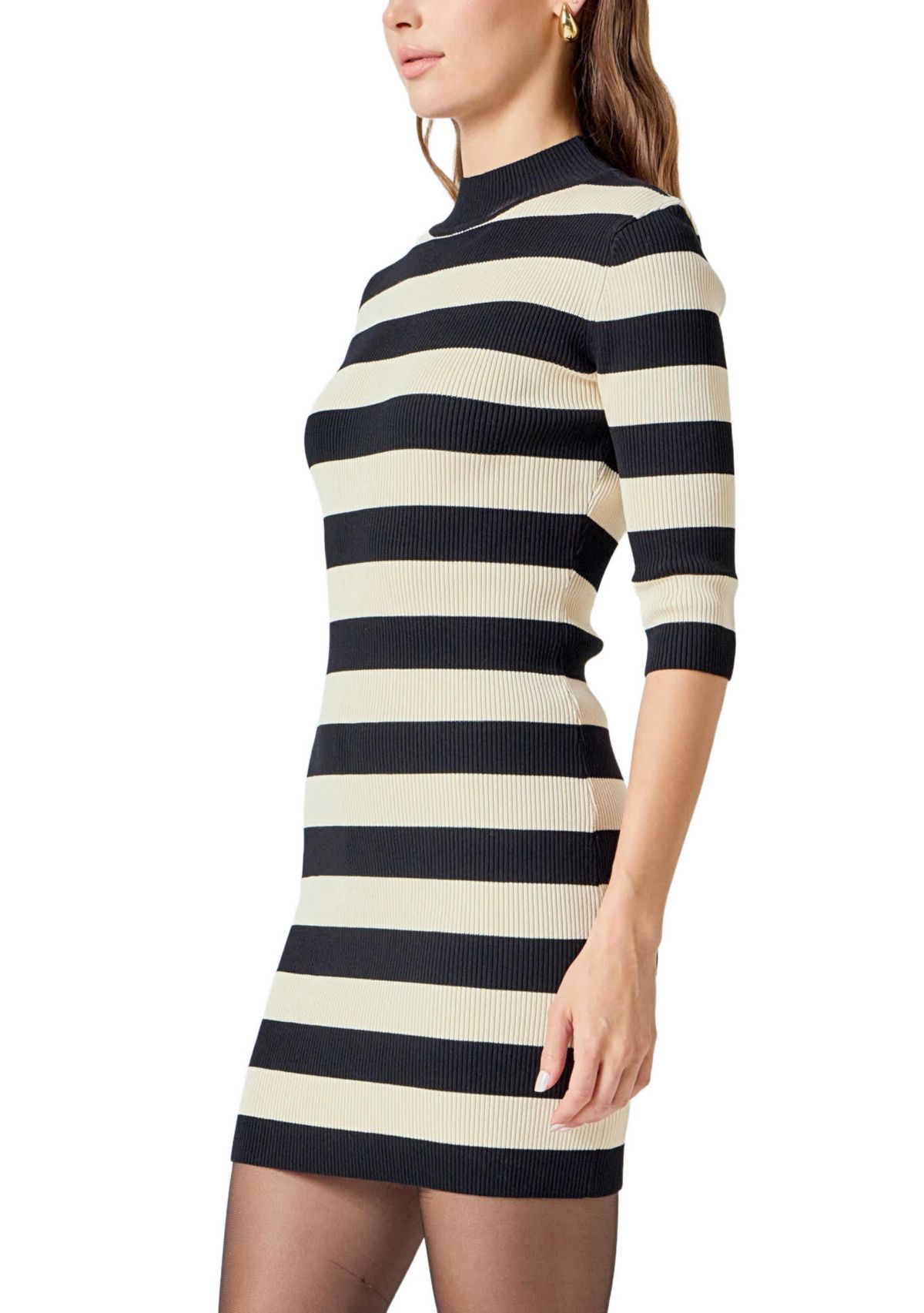 Striped Knit Mini Dress