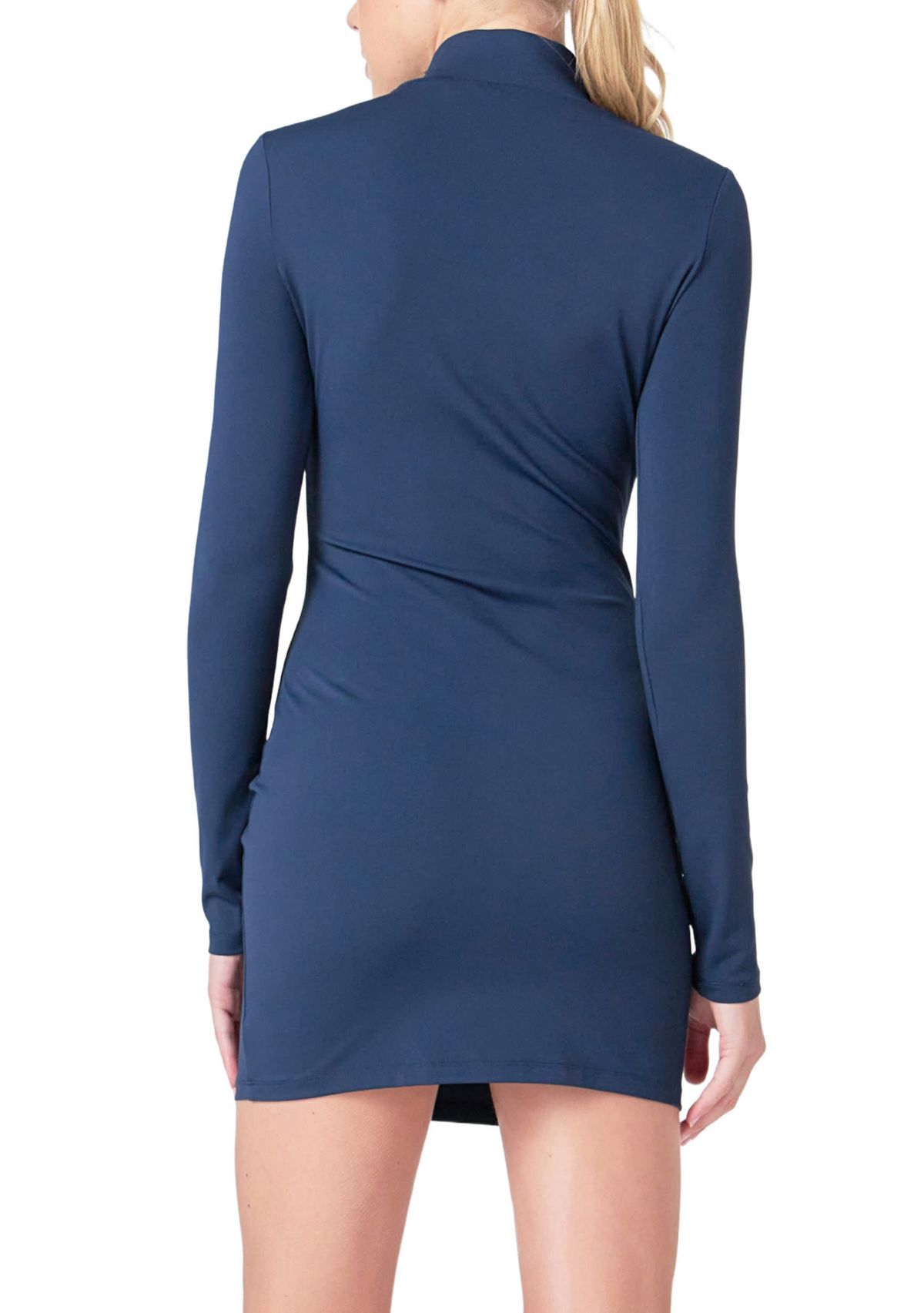Mock Neck Long Sleeve Mini Dress