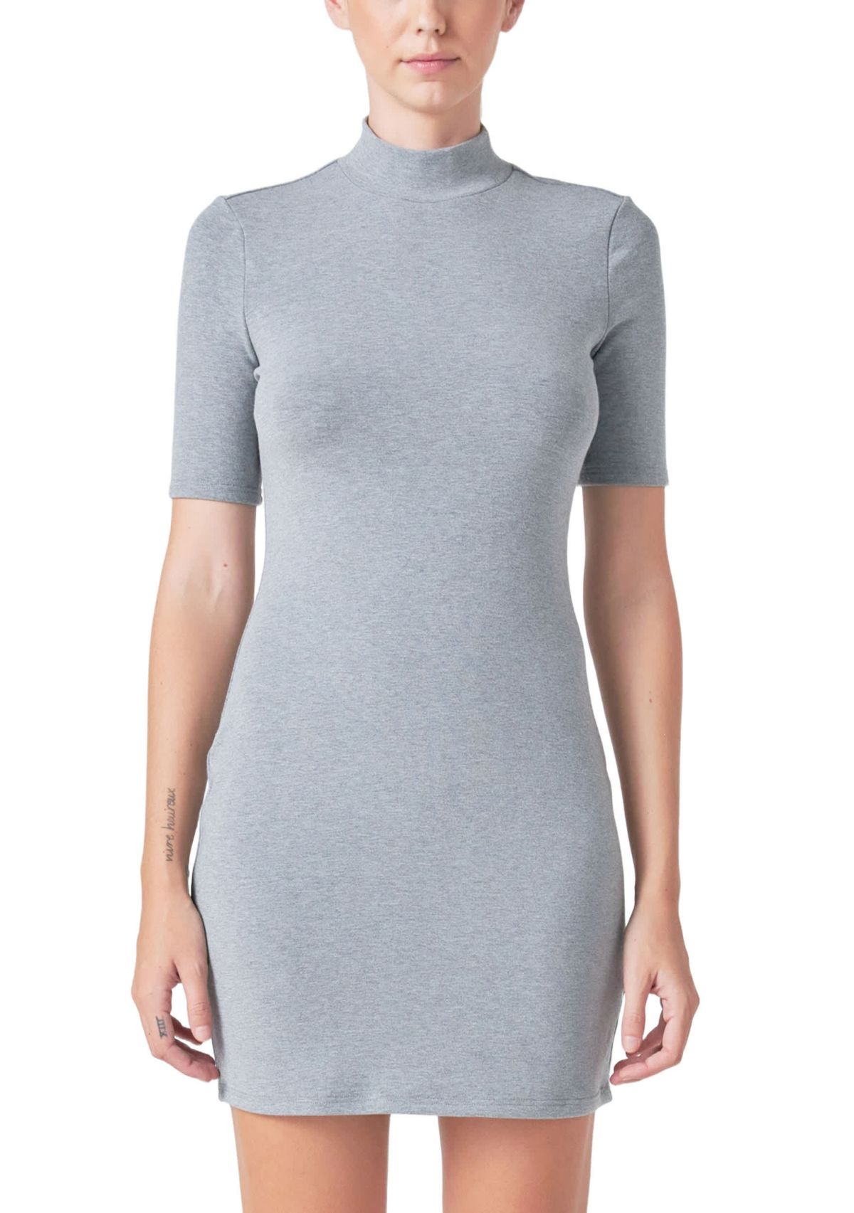 Soft Mock Neck Mini Dress