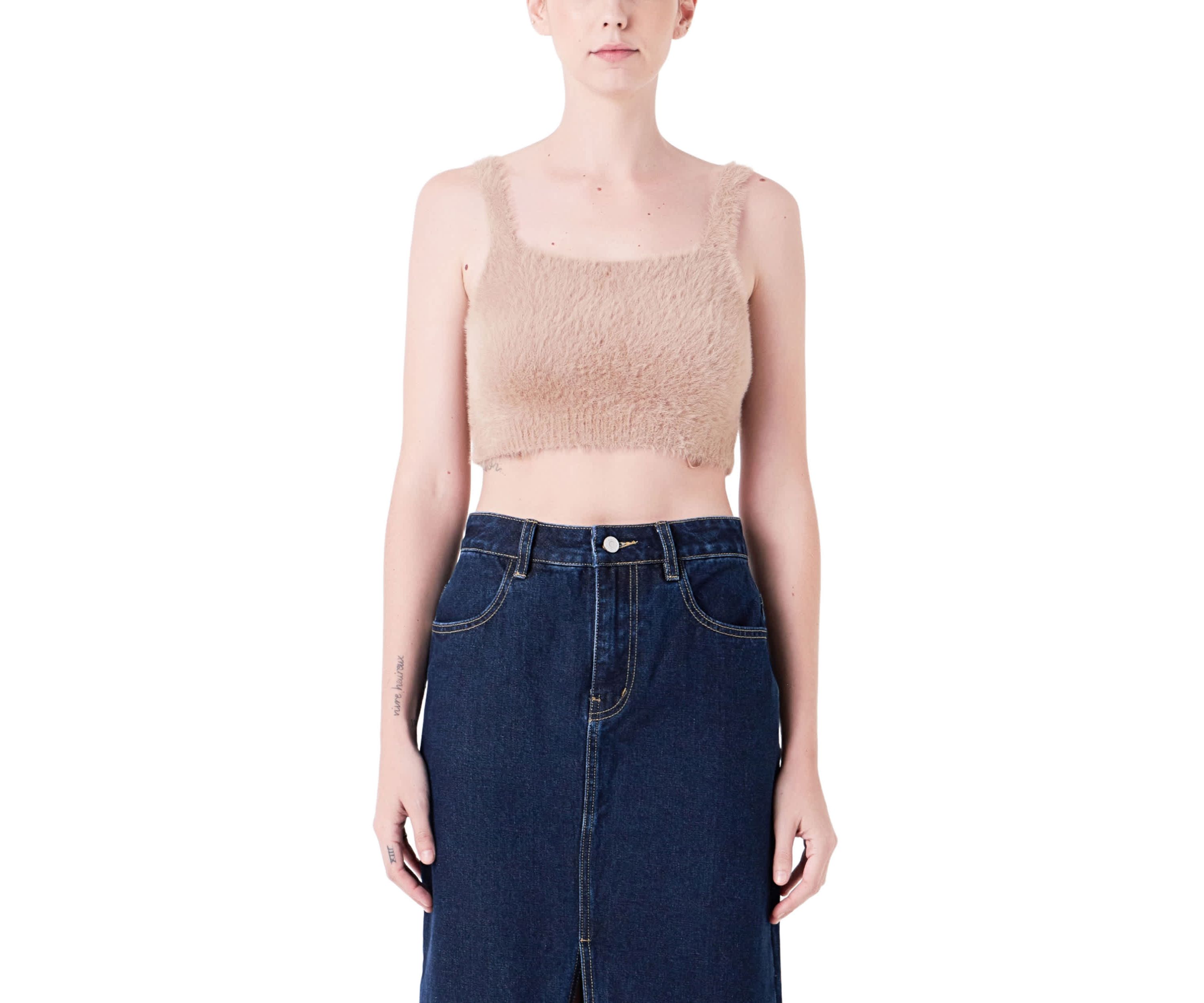 Feather Plush Bralette Top