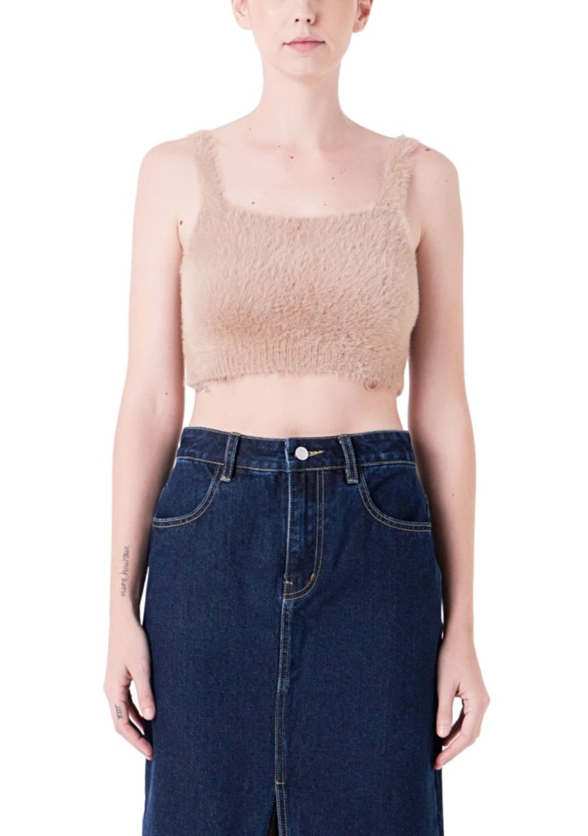 Feather Plush Bralette Top