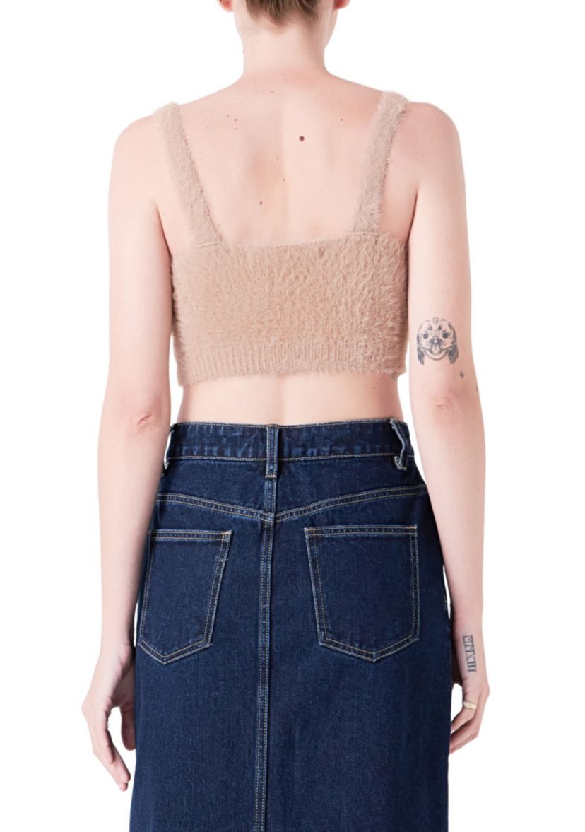Feather Plush Bralette Top